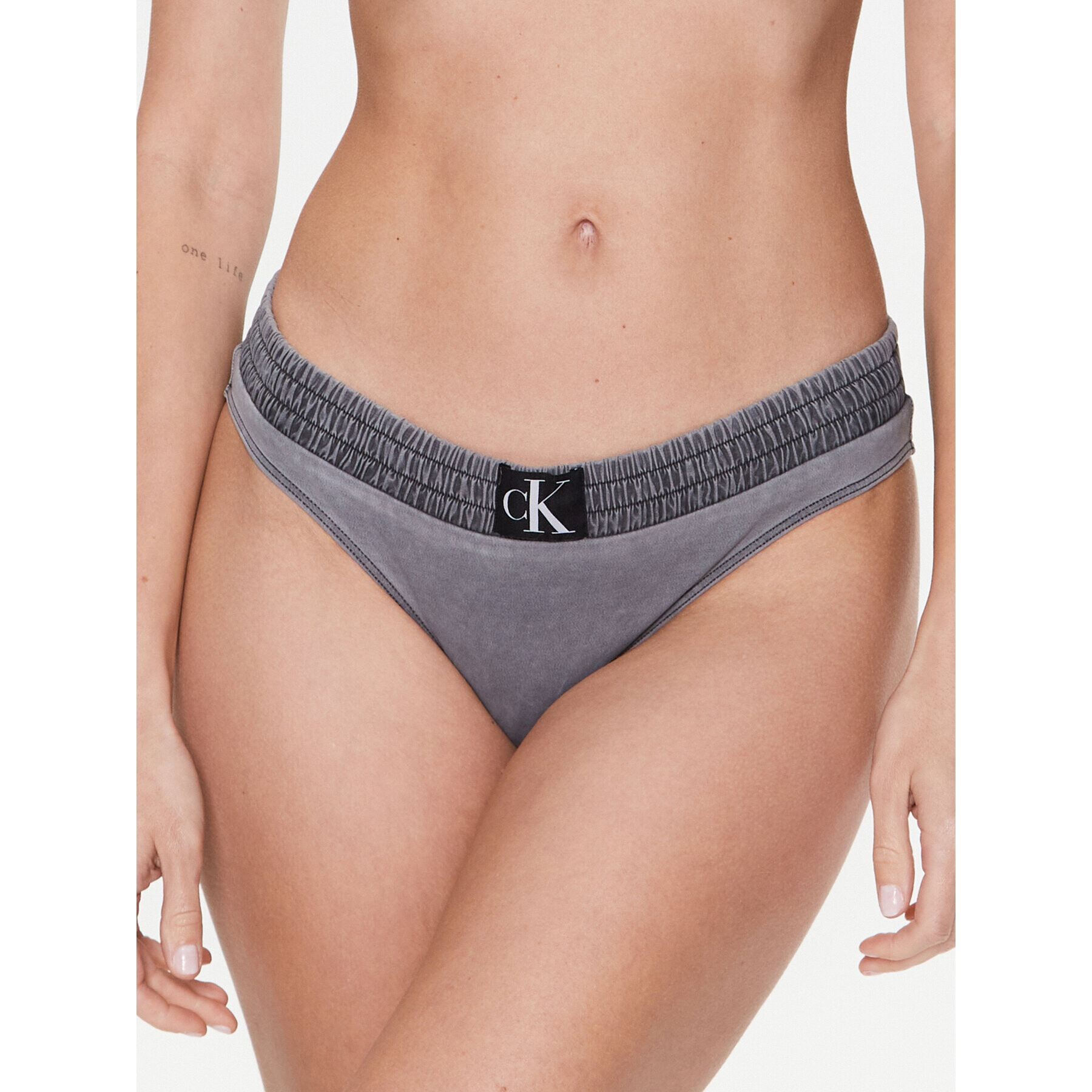 Calvin Klein Swimwear Bikini partea de jos KW0KW01990 Gri - Pled.ro