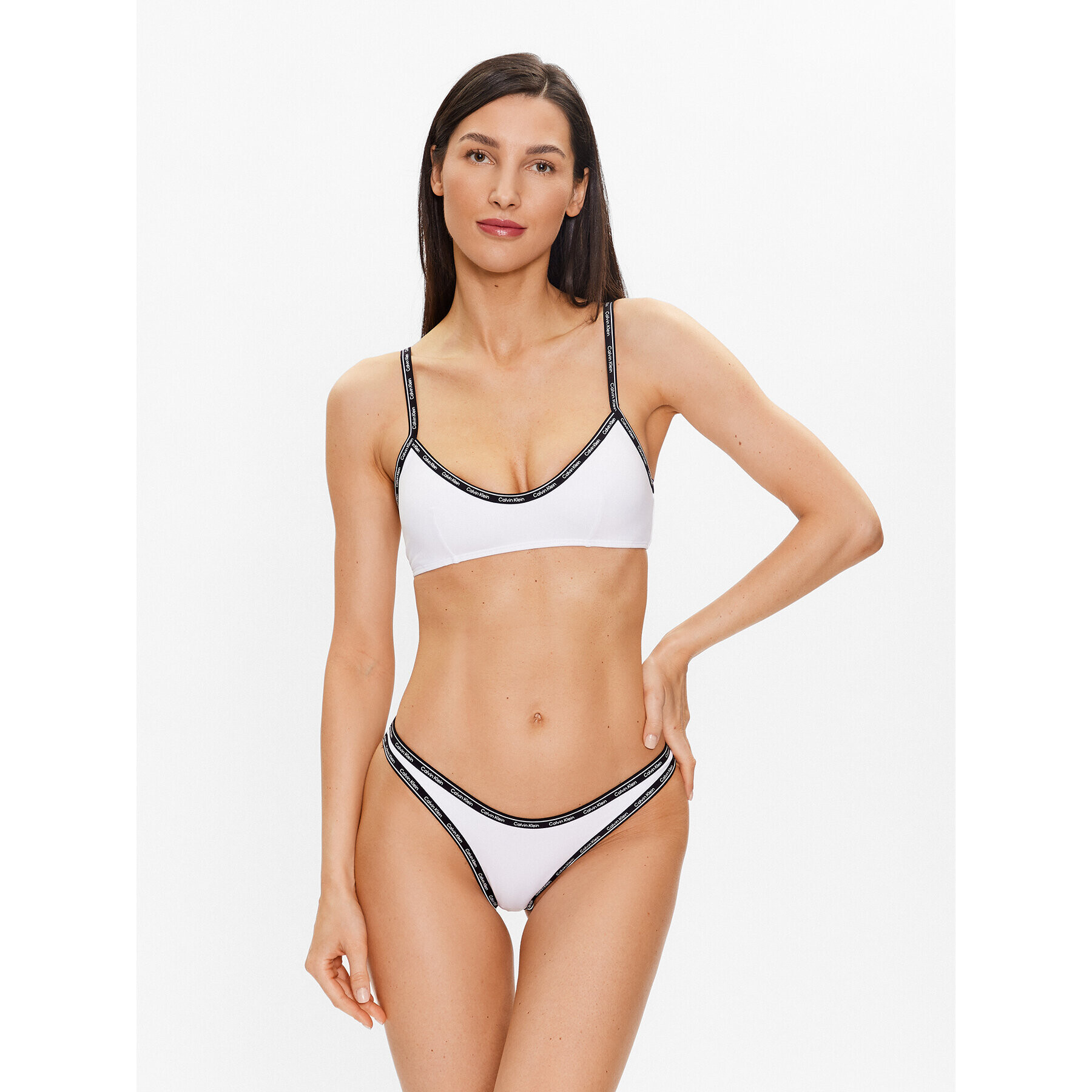 Calvin Klein Swimwear Bikini partea de jos KW0KW01993 Alb - Pled.ro