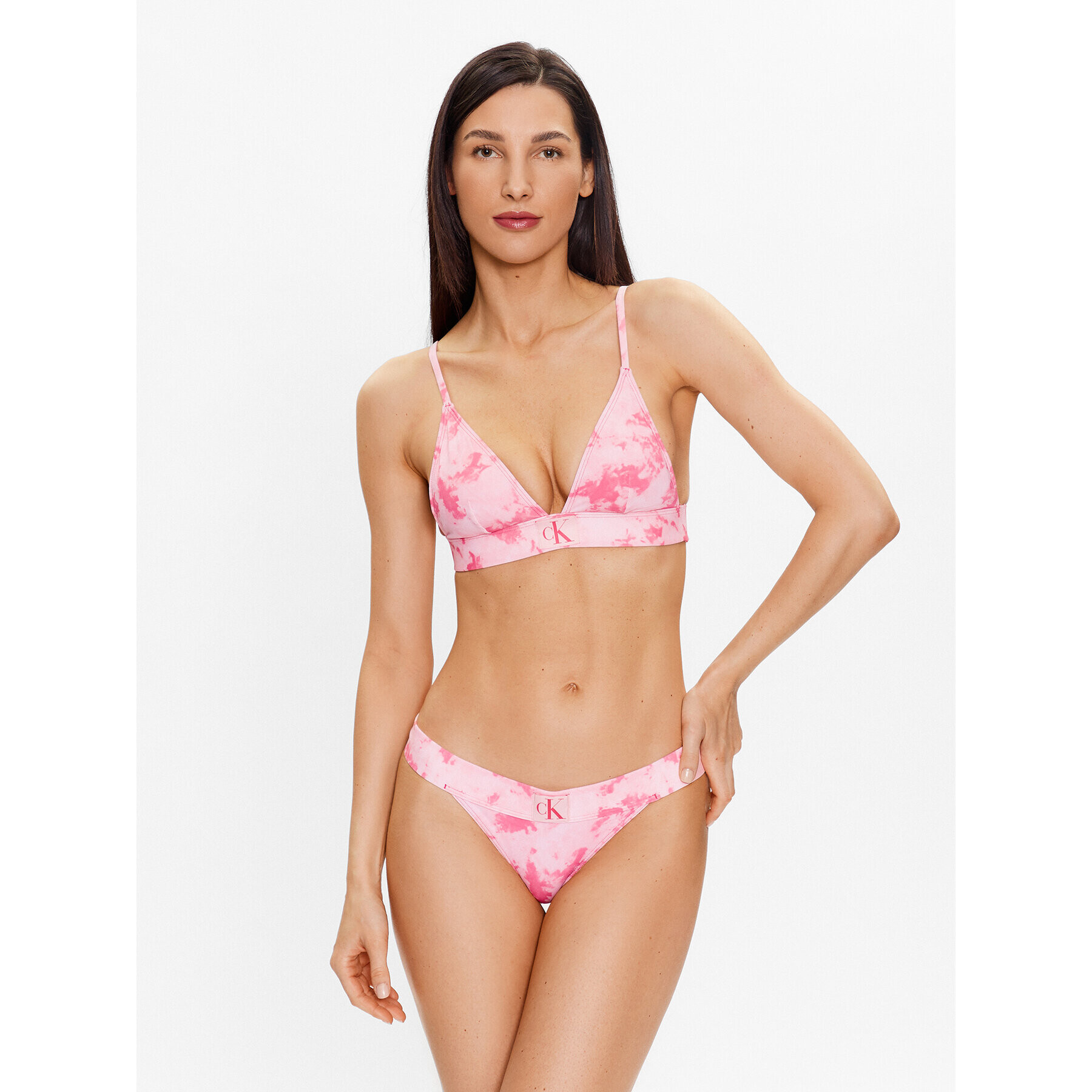 Calvin Klein Swimwear Bikini partea de jos KW0KW02126 Roz - Pled.ro