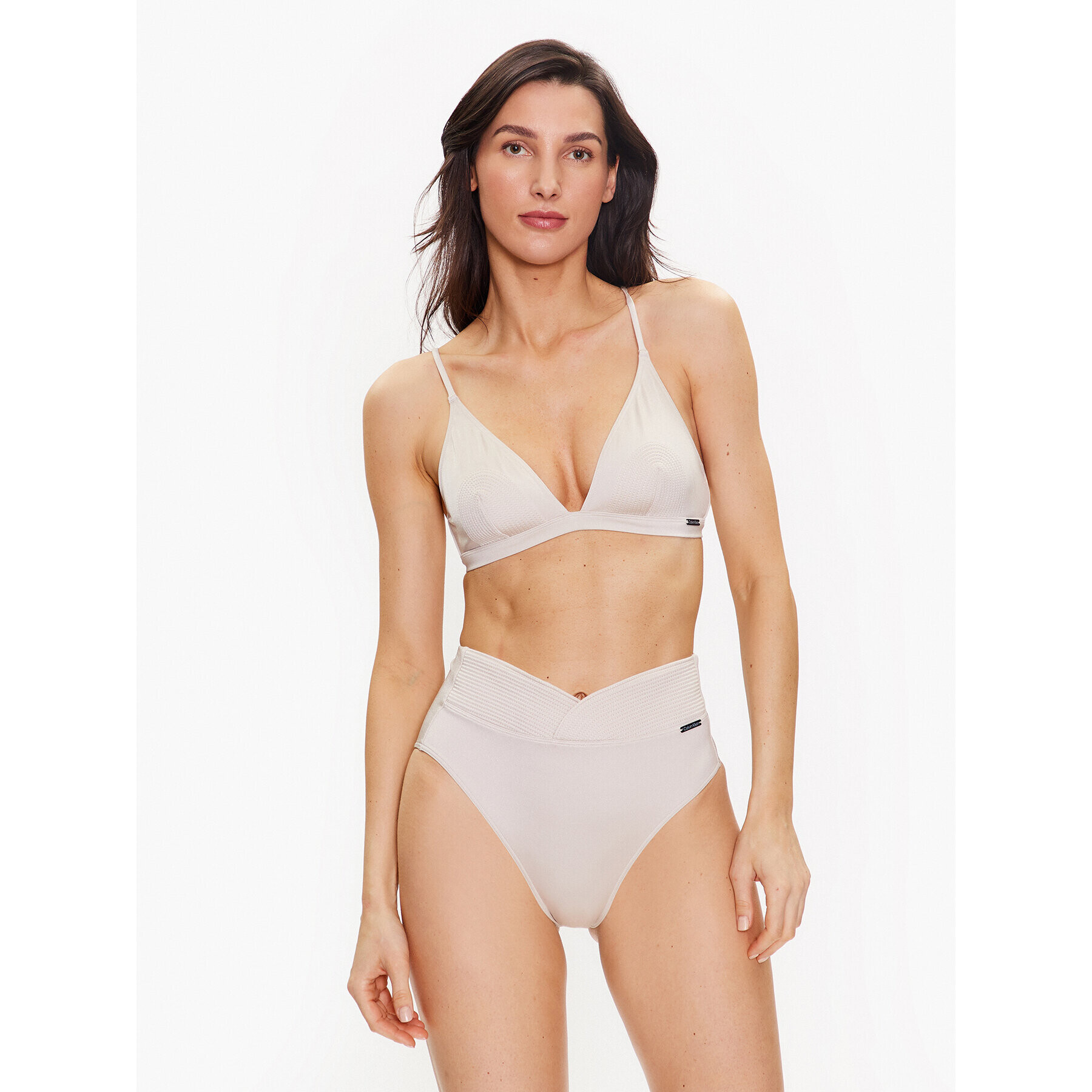 Calvin Klein Swimwear Bikini partea de jos KW0KW02141 Bej - Pled.ro