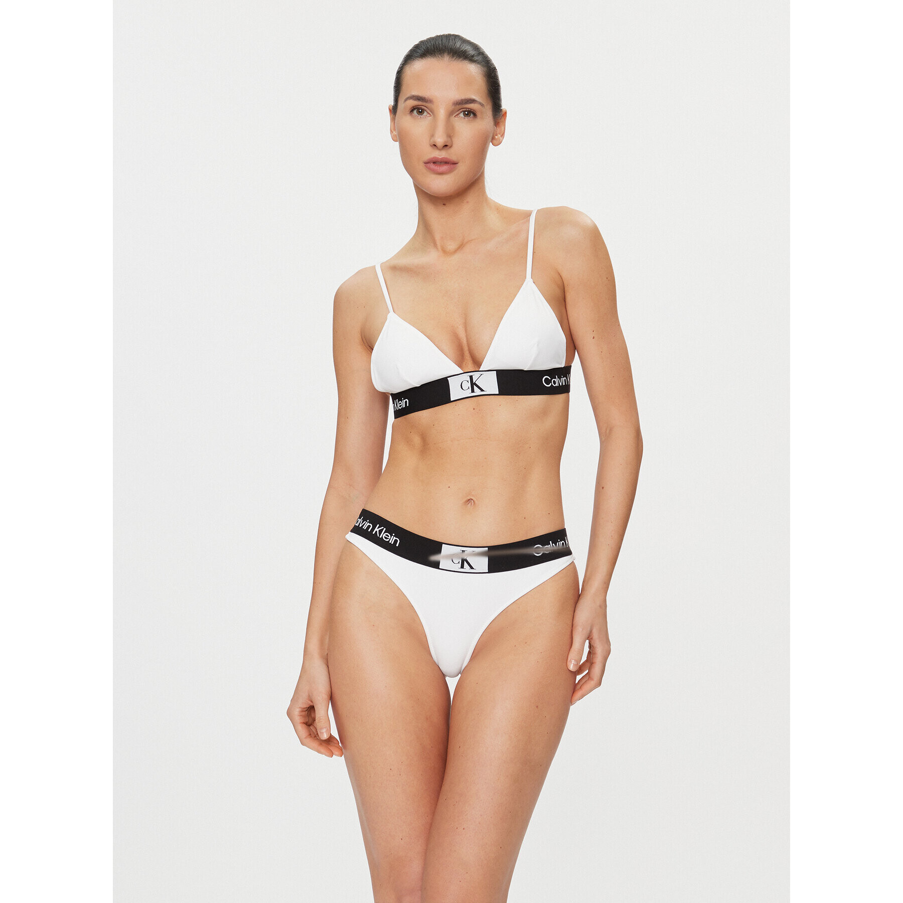 Calvin Klein Swimwear Bikini partea de jos KW0KW02258 Alb - Pled.ro