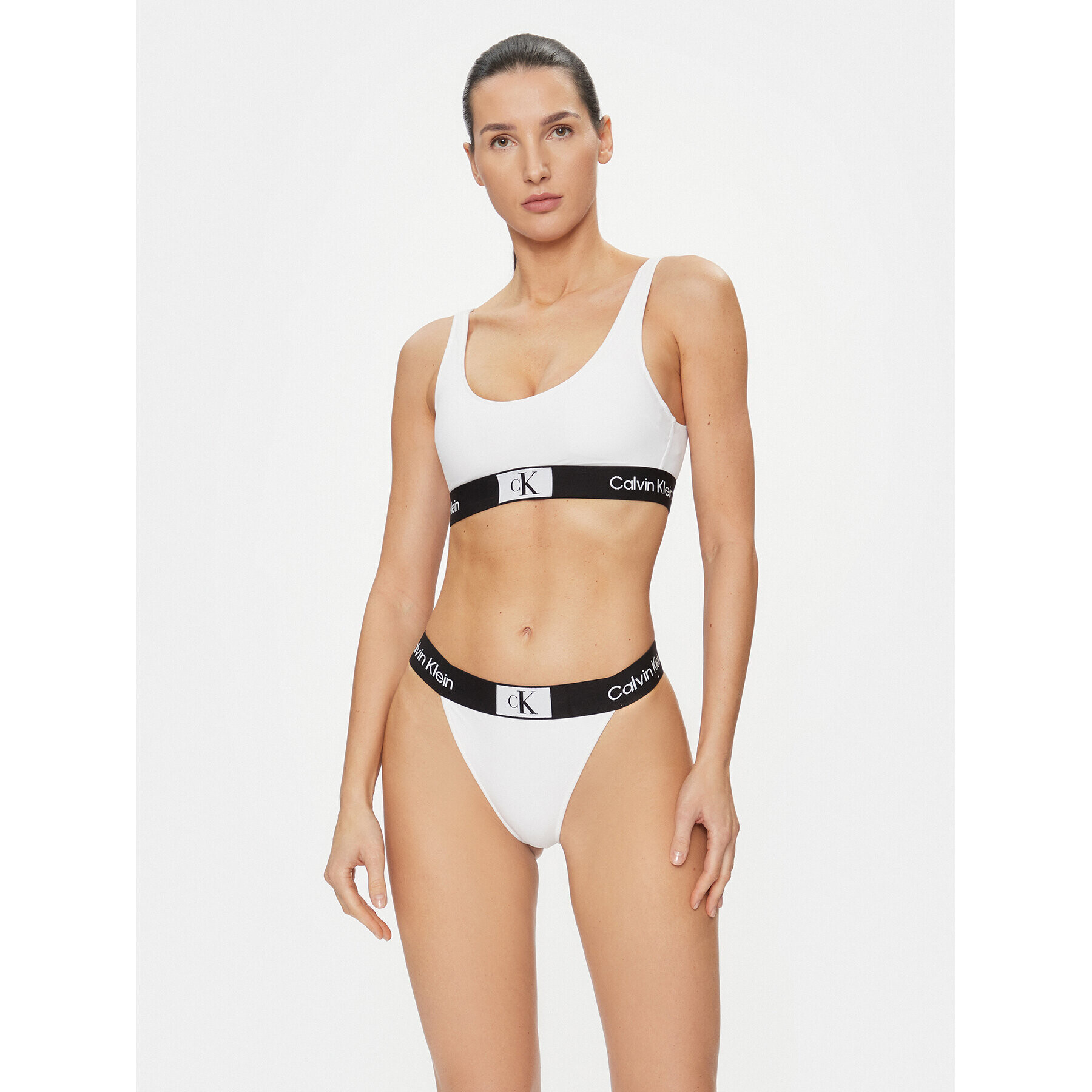 Calvin Klein Swimwear Bikini partea de jos KW0KW02259 Alb - Pled.ro