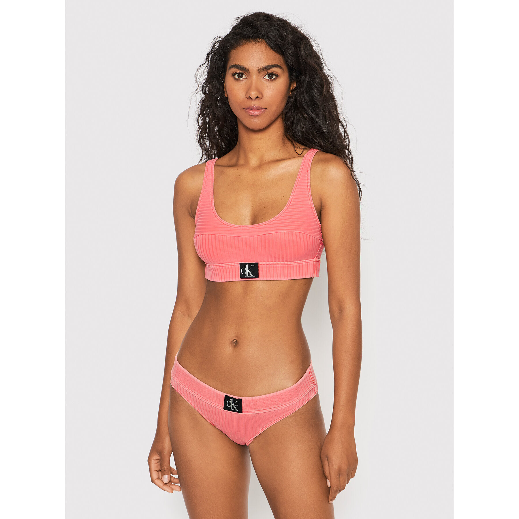 Calvin Klein Swimwear Bikini partea de sus Authentic KW0KW01753 Roz - Pled.ro