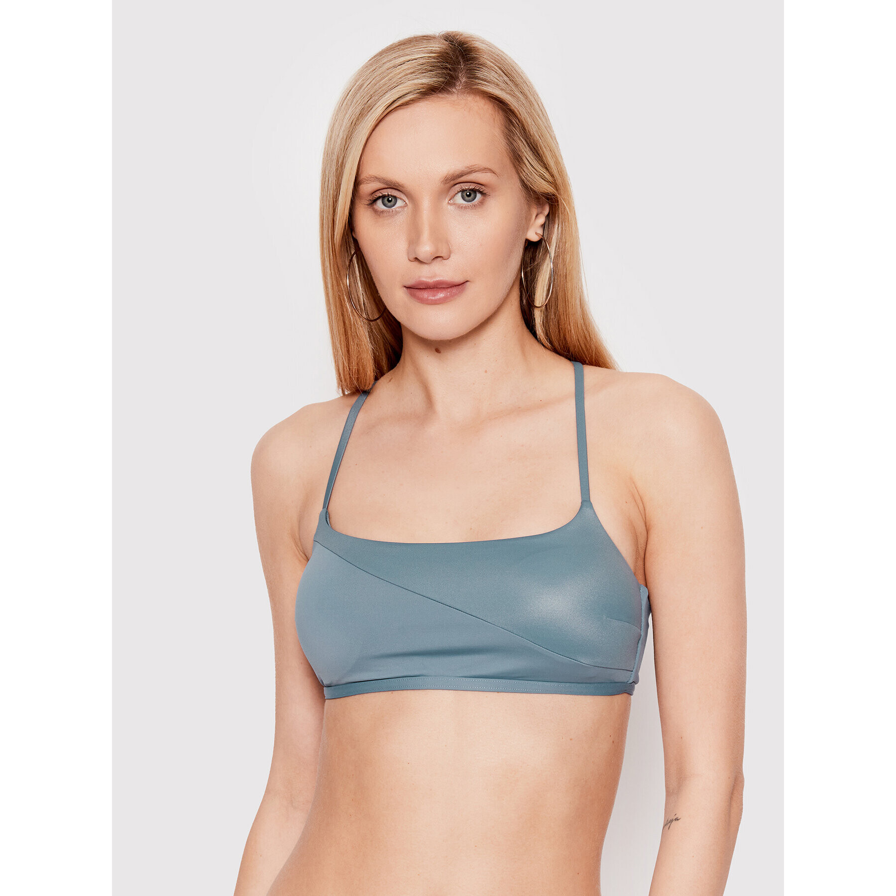 Calvin Klein Swimwear Bikini partea de sus Core Essentials KW0KW01605 Albastru - Pled.ro