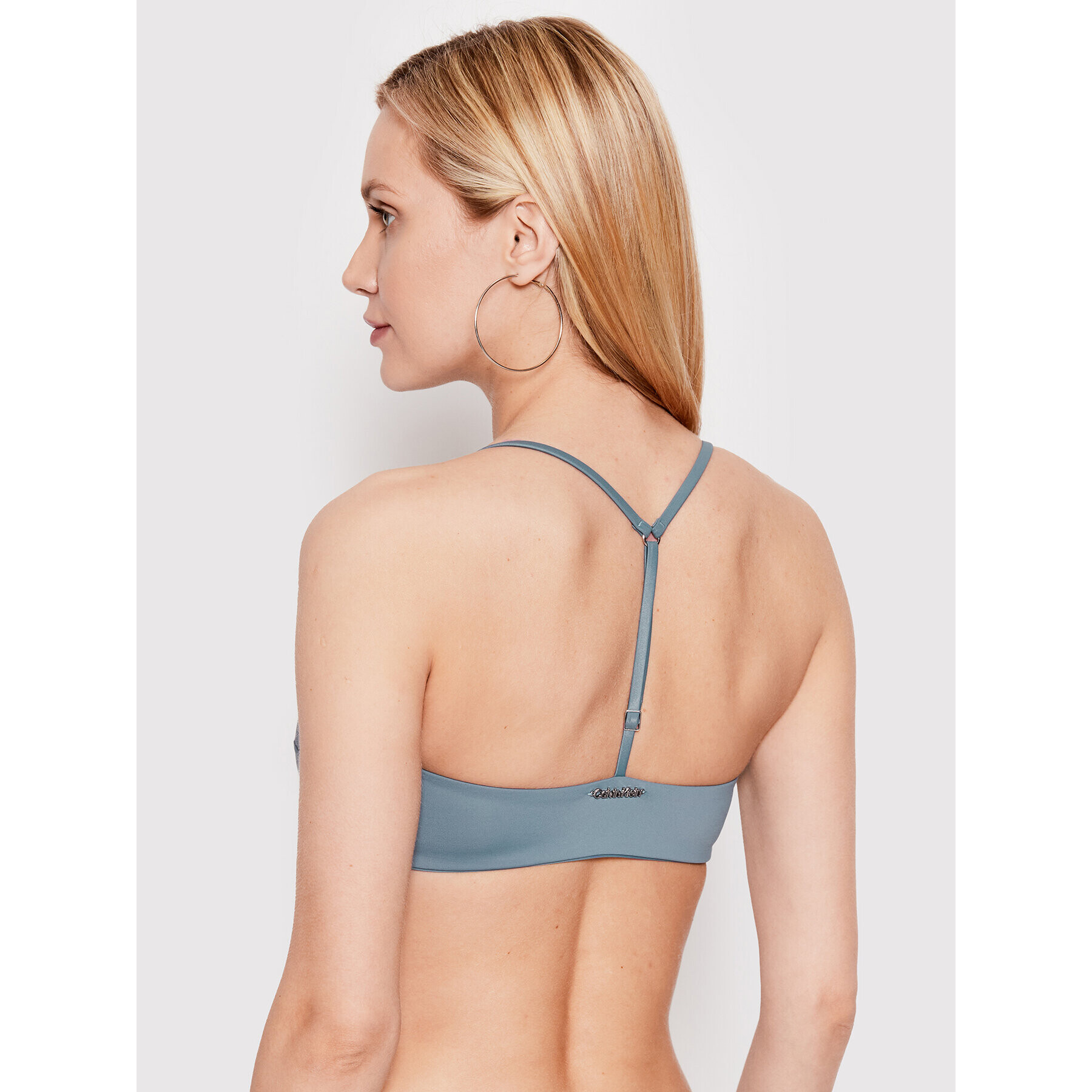 Calvin Klein Swimwear Bikini partea de sus Core Essentials KW0KW01605 Albastru - Pled.ro