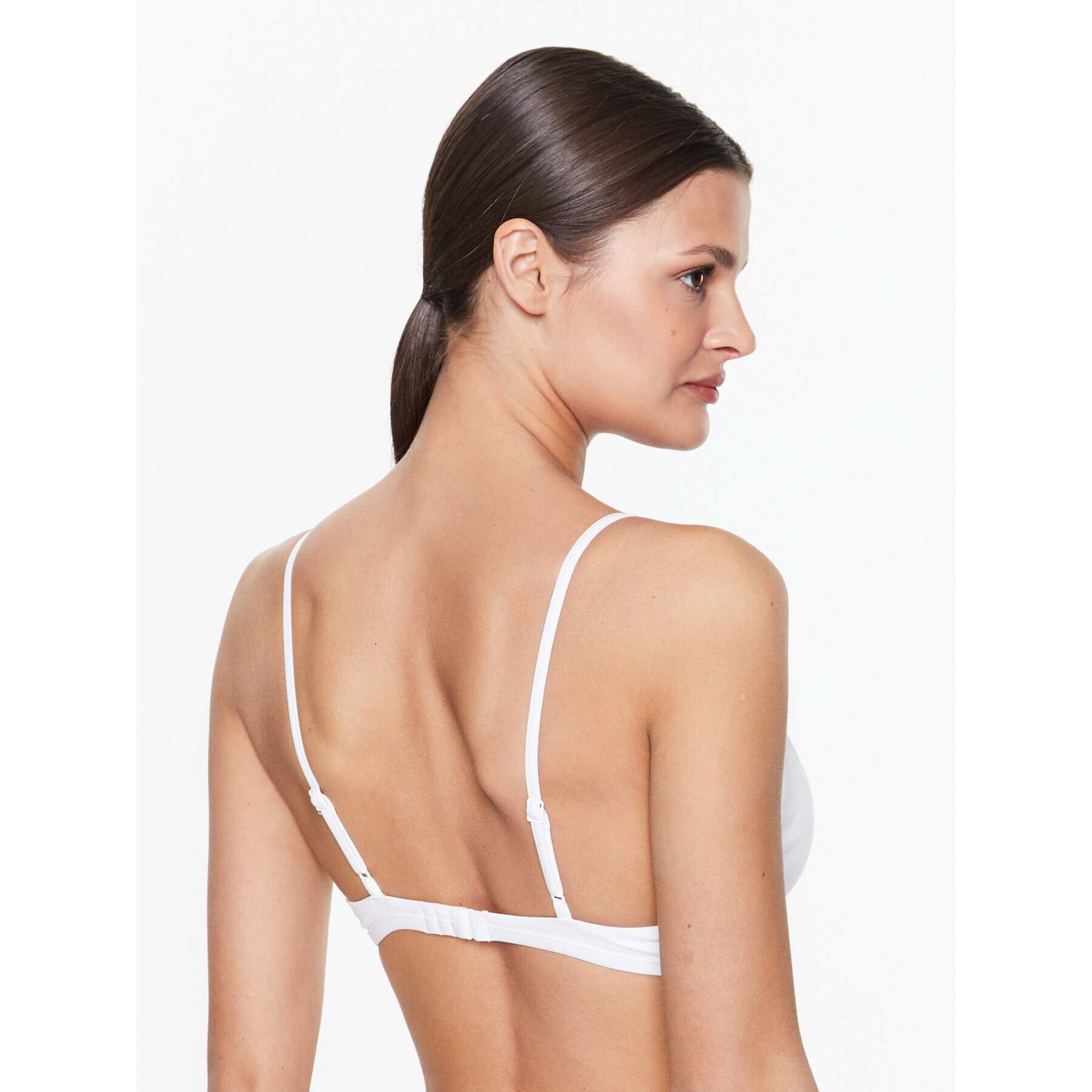 Calvin Klein Swimwear Bikini partea de sus Fixed KW0KW02041 Alb - Pled.ro