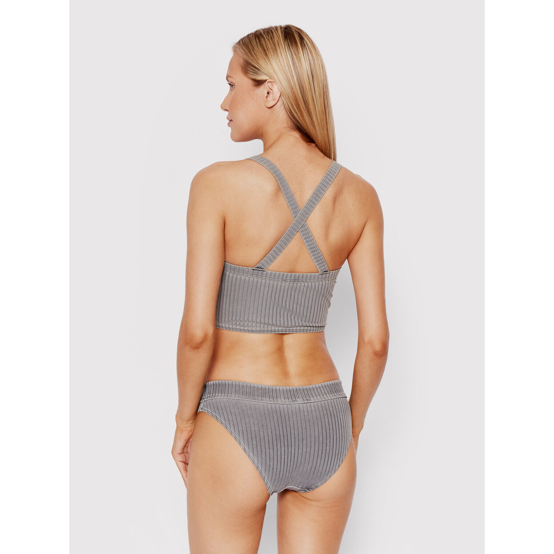 Calvin Klein Swimwear Bikini partea de sus KW0KW01744 Gri - Pled.ro