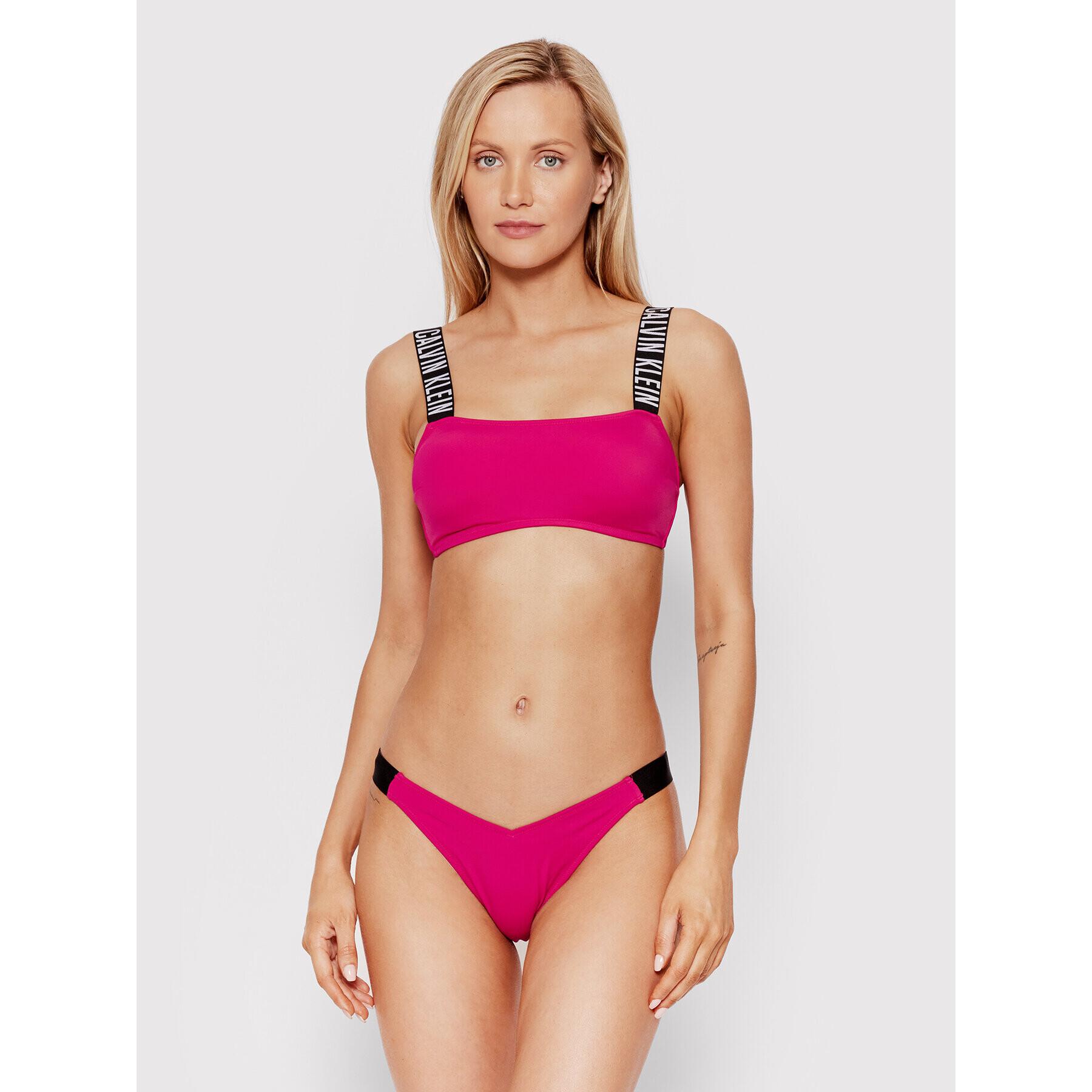 Calvin Klein Swimwear Bikini partea de sus KW0KW01838 Roz - Pled.ro