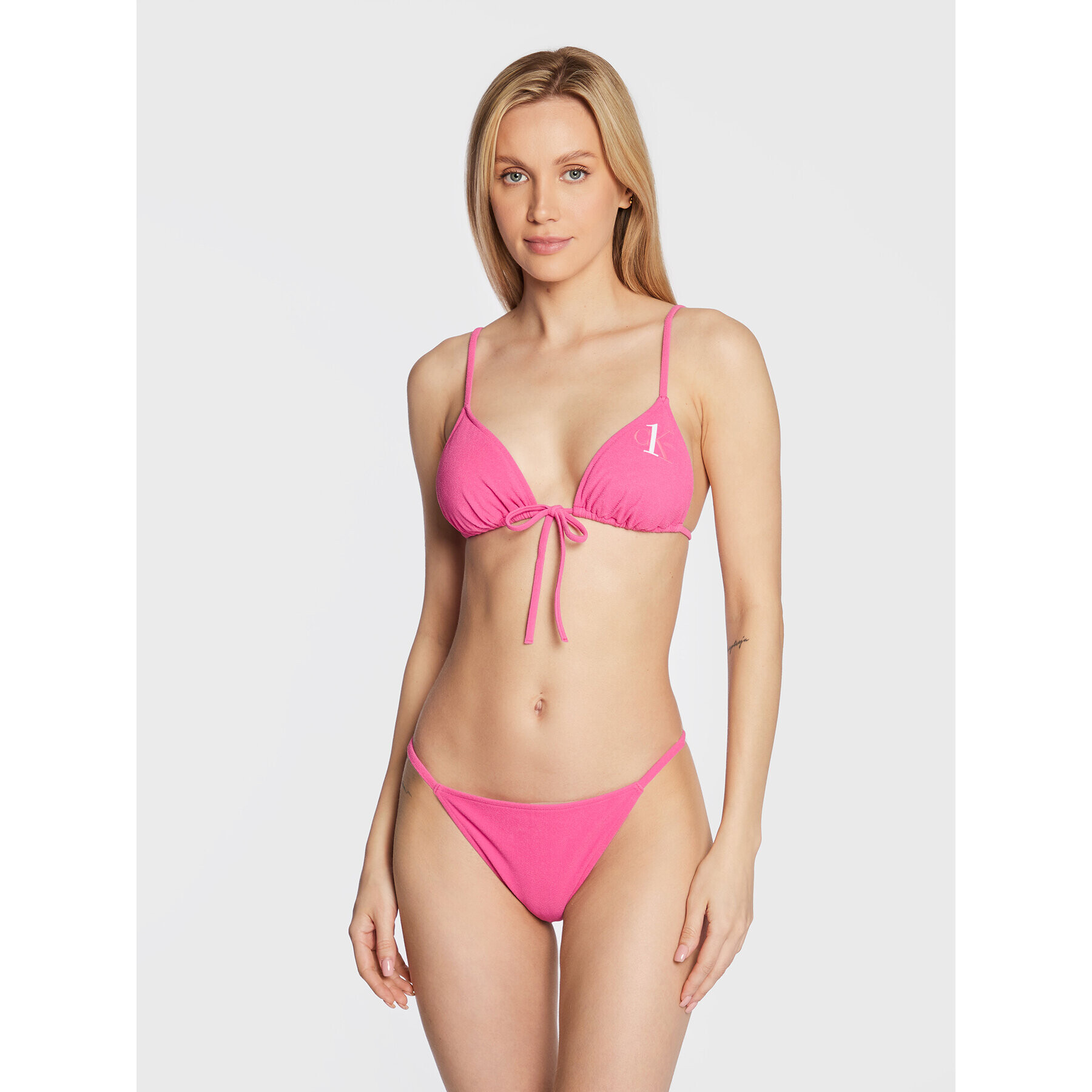 Calvin Klein Swimwear Bikini partea de sus KW0KW01881 Roz - Pled.ro