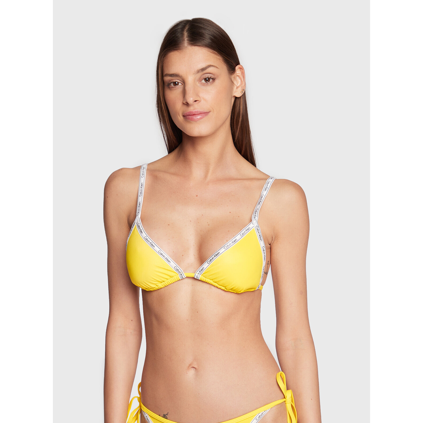 Calvin Klein Swimwear Bikini partea de sus KW0KW01945 Galben - Pled.ro