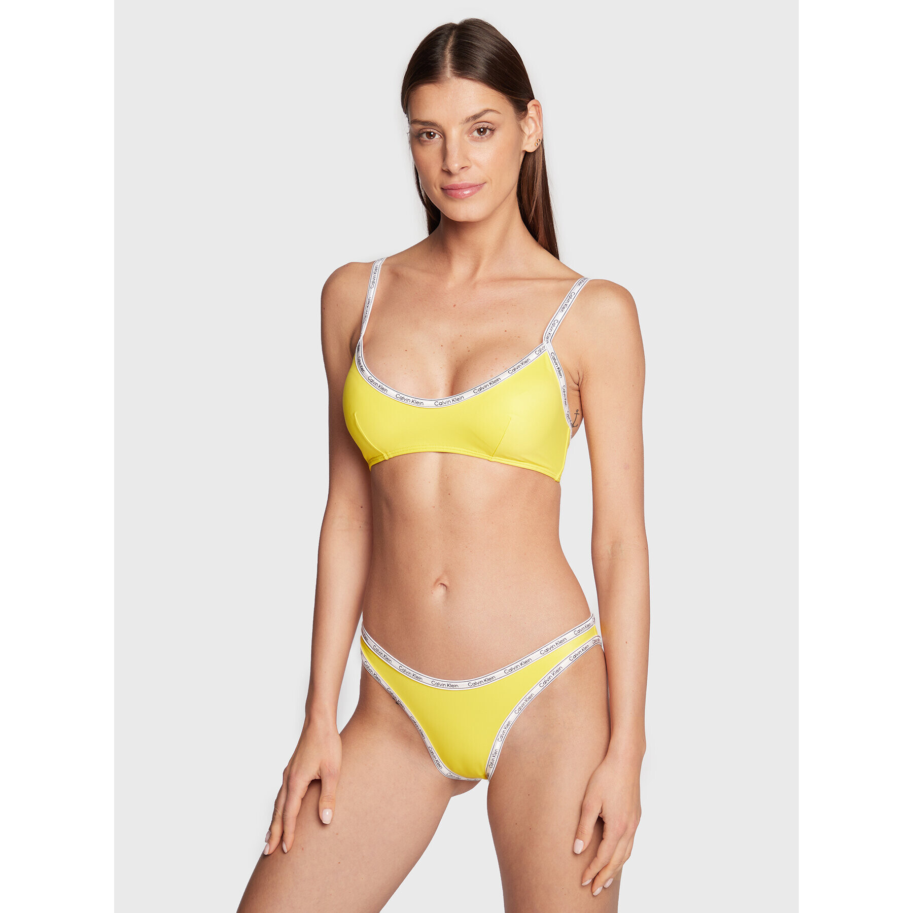 Calvin Klein Swimwear Bikini partea de sus KW0KW01946 Galben - Pled.ro