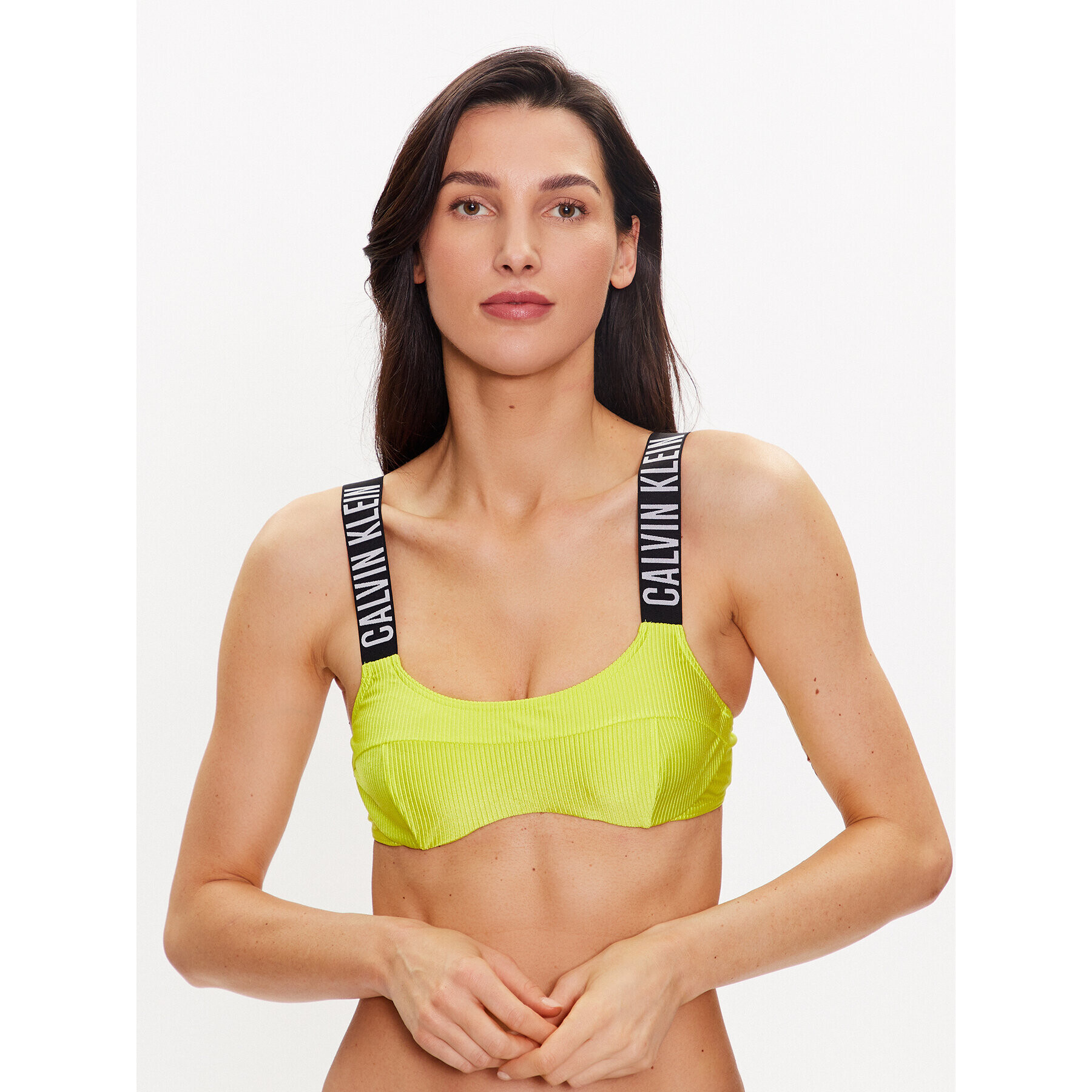 Calvin Klein Swimwear Bikini partea de sus KW0KW01968 Galben - Pled.ro