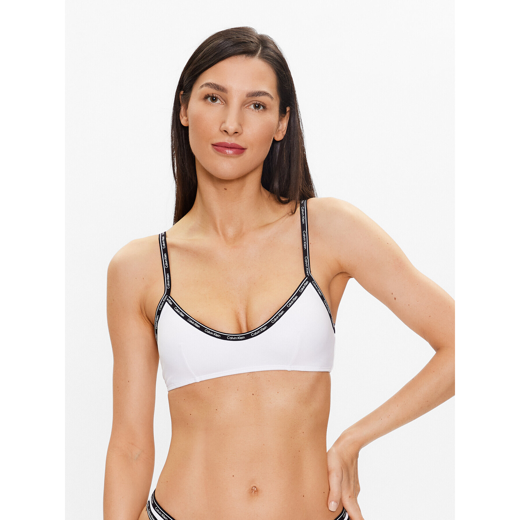 Calvin Klein Swimwear Bikini partea de sus KW0KW01978 Alb - Pled.ro