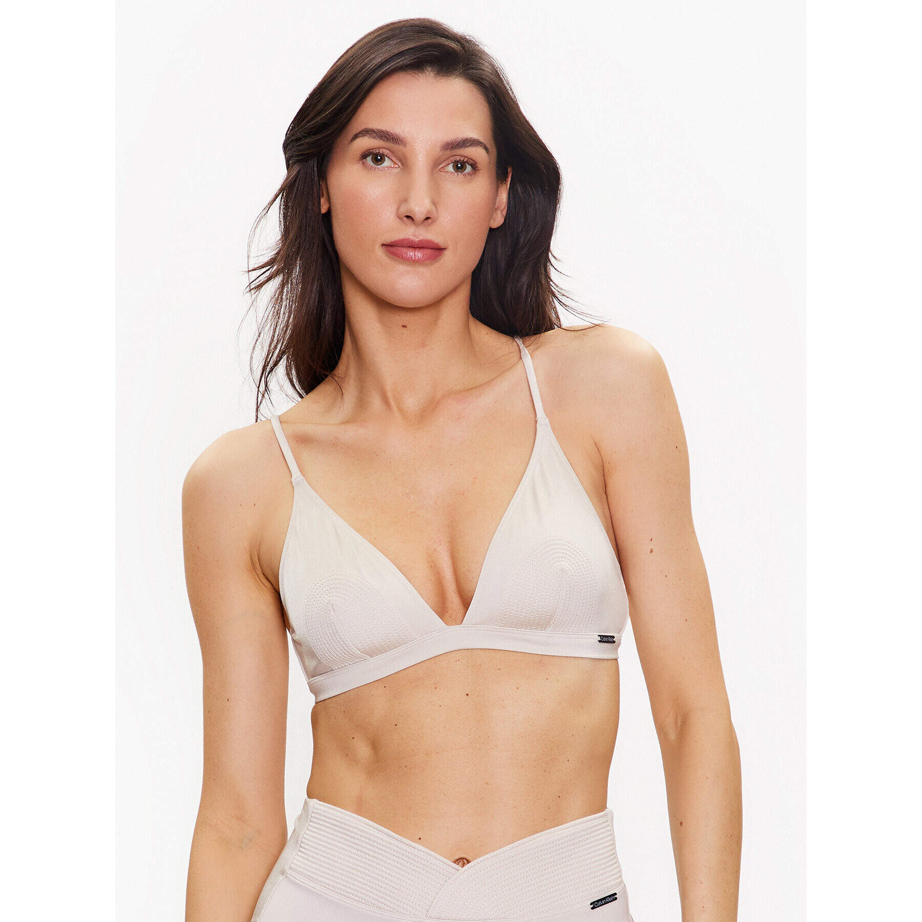 Calvin Klein Swimwear Bikini partea de sus KW0KW02143 Bej - Pled.ro