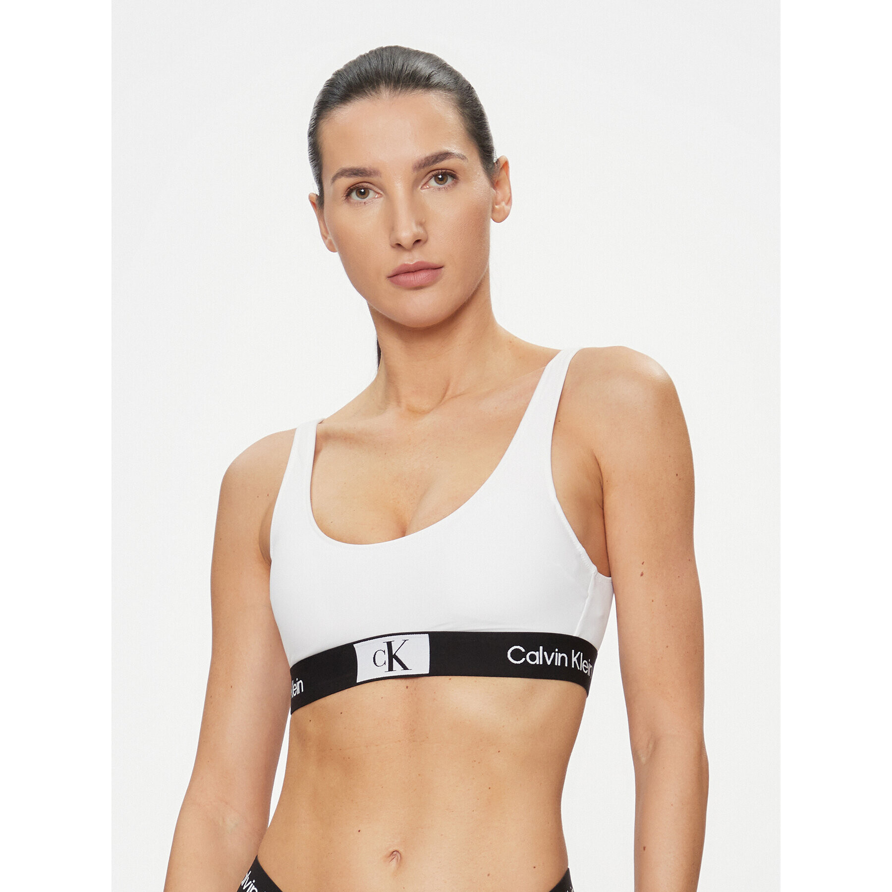 Calvin Klein Swimwear Bikini partea de sus KW0KW02257 Alb - Pled.ro