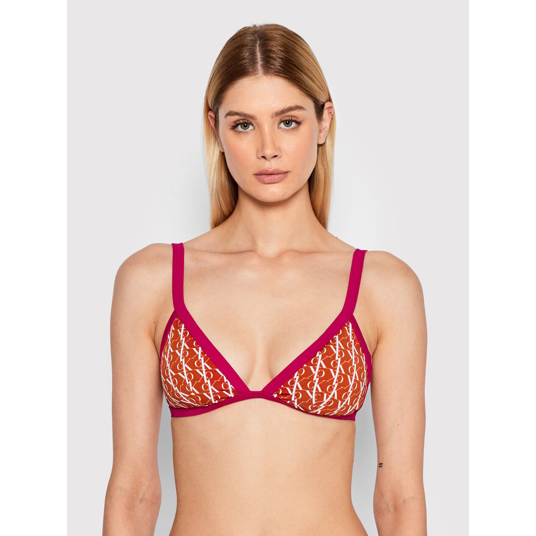 Calvin Klein Swimwear Bikini partea de sus Triangle KW0KW01747 Colorat - Pled.ro