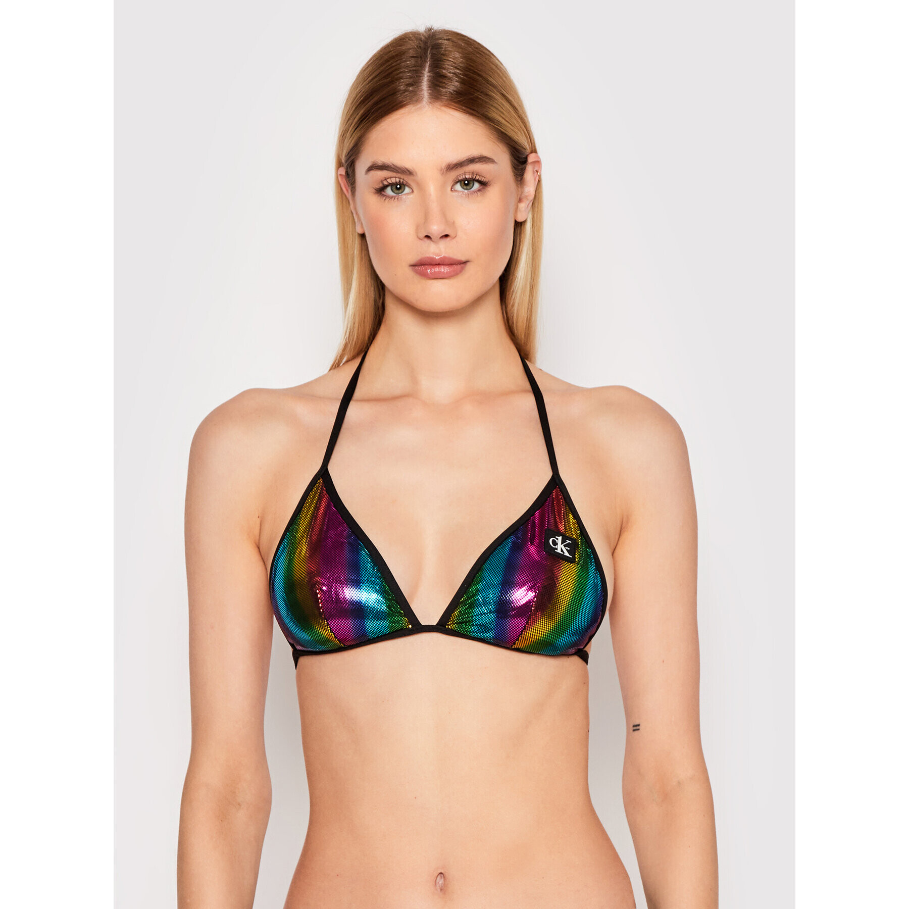 Calvin Klein Swimwear Bikini partea de sus Triangle Rp-Print KW0KW01840 Colorat - Pled.ro