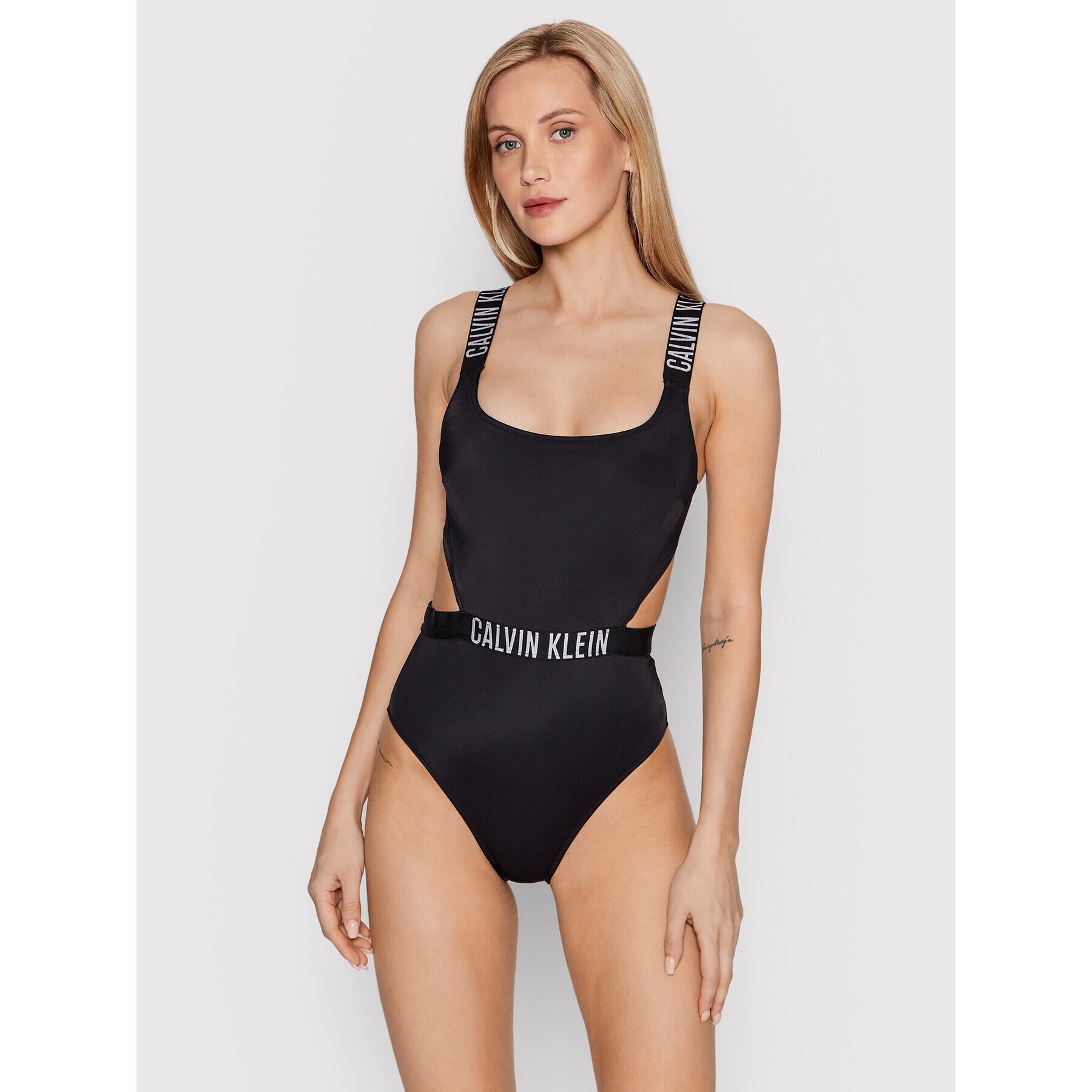 Calvin Klein Swimwear Costum de baie Cut Out KW0KW01653 Negru - Pled.ro