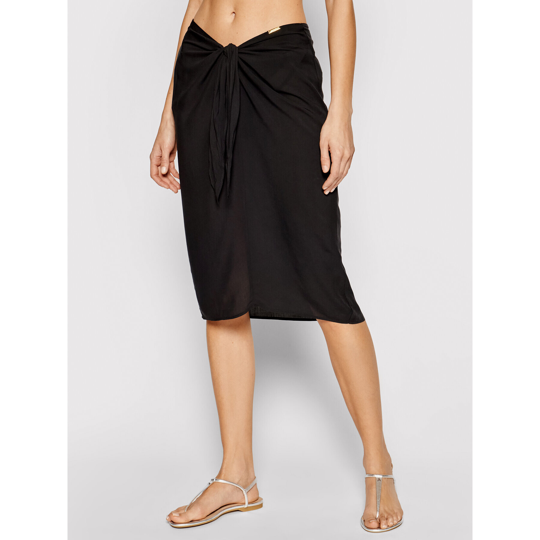 Calvin Klein Swimwear Fustă midi KW0KW01353 Negru Regular Fit - Pled.ro