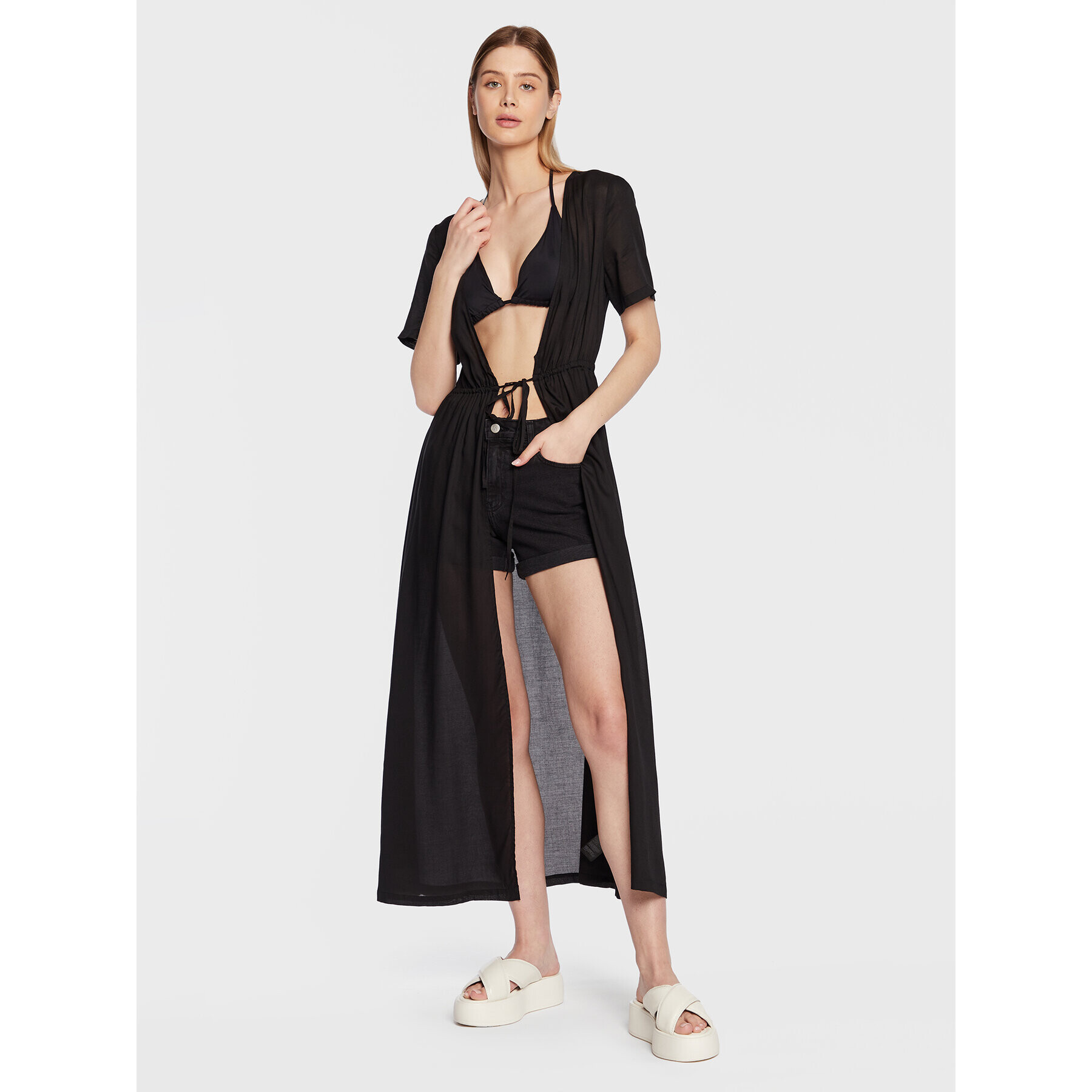 Calvin Klein Swimwear Kimono KW0KW02097 Negru - Pled.ro