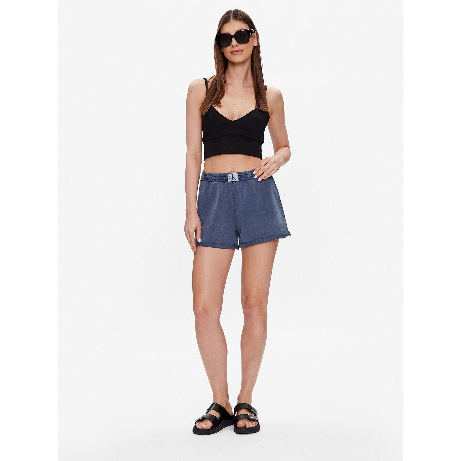 Calvin Klein Swimwear Pantaloni scurți de plajă KW0KW02089 Albastru Regular Fit - Pled.ro