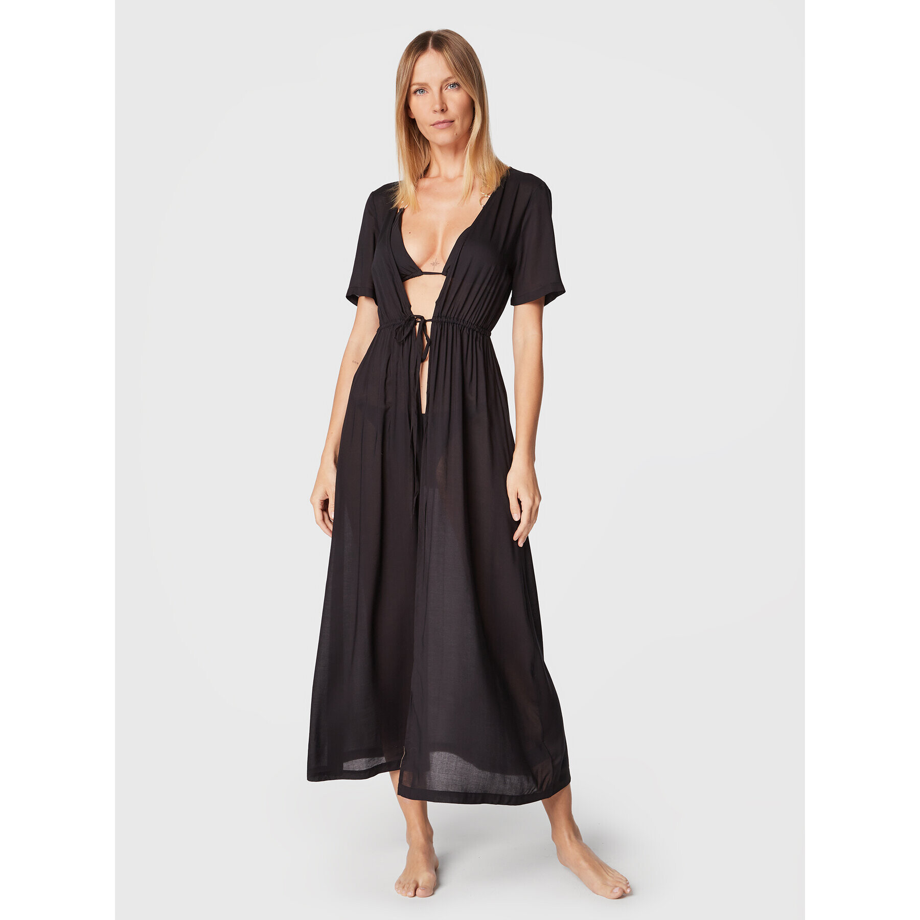 Calvin Klein Swimwear Poncho KW0KW01786 Negru Regular Fit - Pled.ro