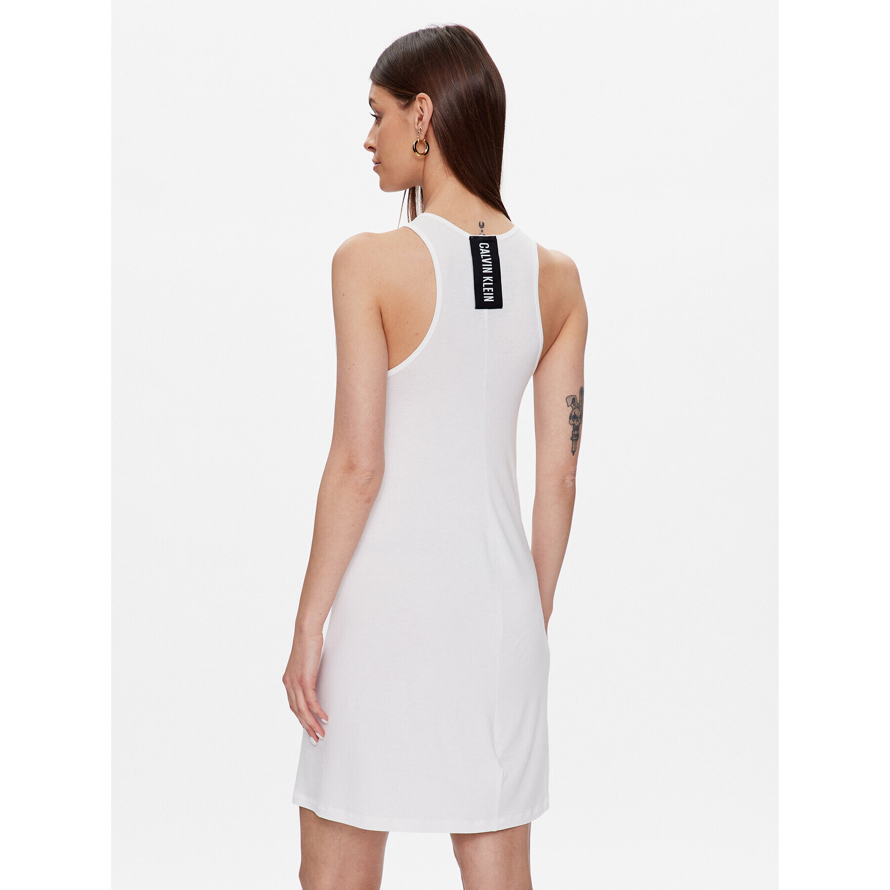 Calvin Klein Swimwear Rochie de plajă KW0KW02145 Alb Slim Fit - Pled.ro