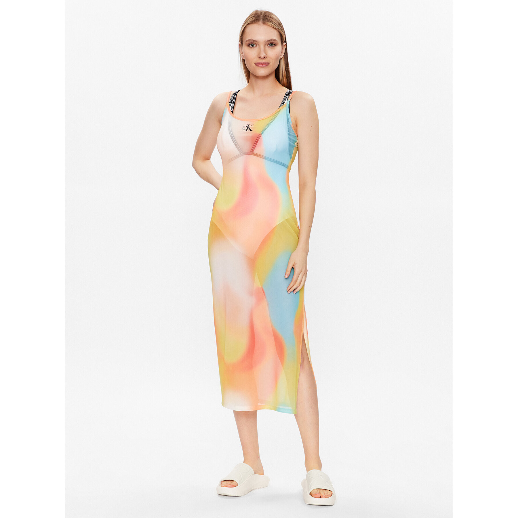 Calvin Klein Swimwear Rochie de plajă KW0KW02243 Portocaliu Regular Fit - Pled.ro