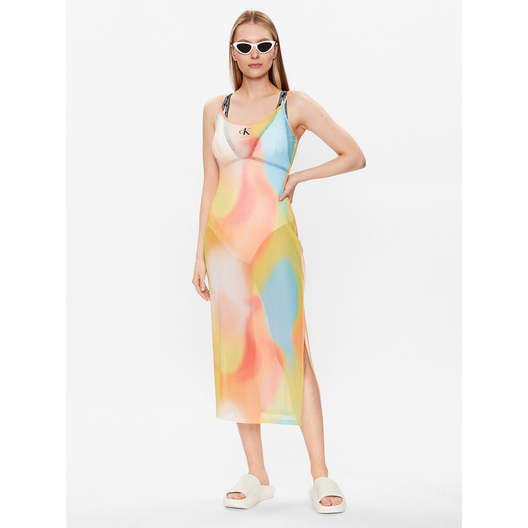 Calvin Klein Swimwear Rochie de plajă KW0KW02243 Portocaliu Regular Fit - Pled.ro