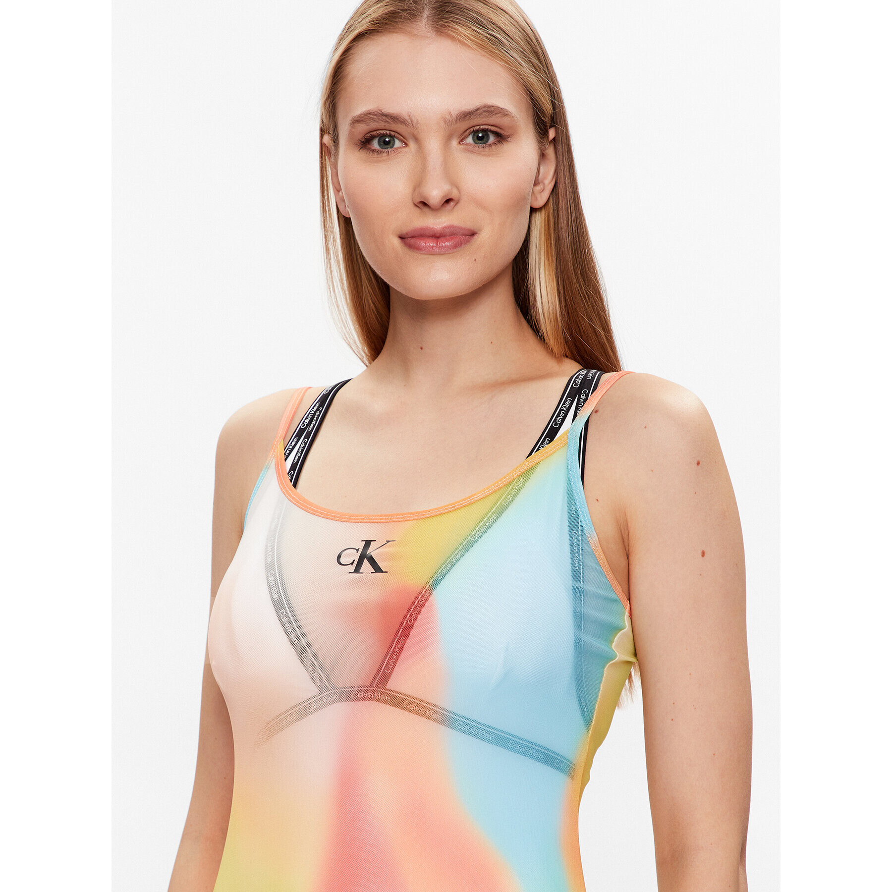 Calvin Klein Swimwear Rochie de plajă KW0KW02243 Portocaliu Regular Fit - Pled.ro