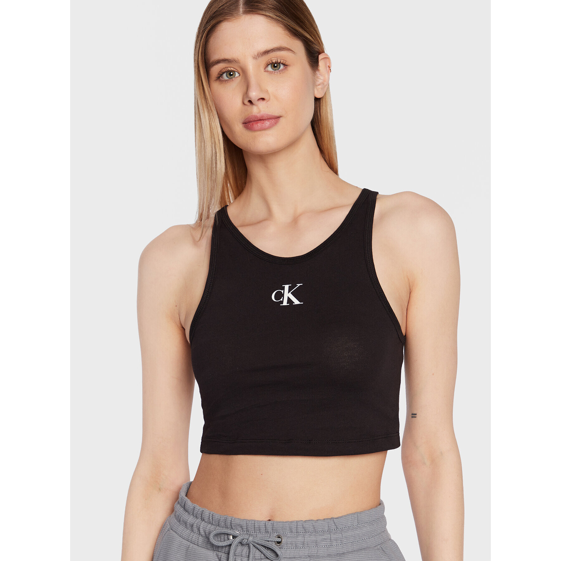 Calvin Klein Swimwear Top KW0KW02092 Negru Regular Fit - Pled.ro