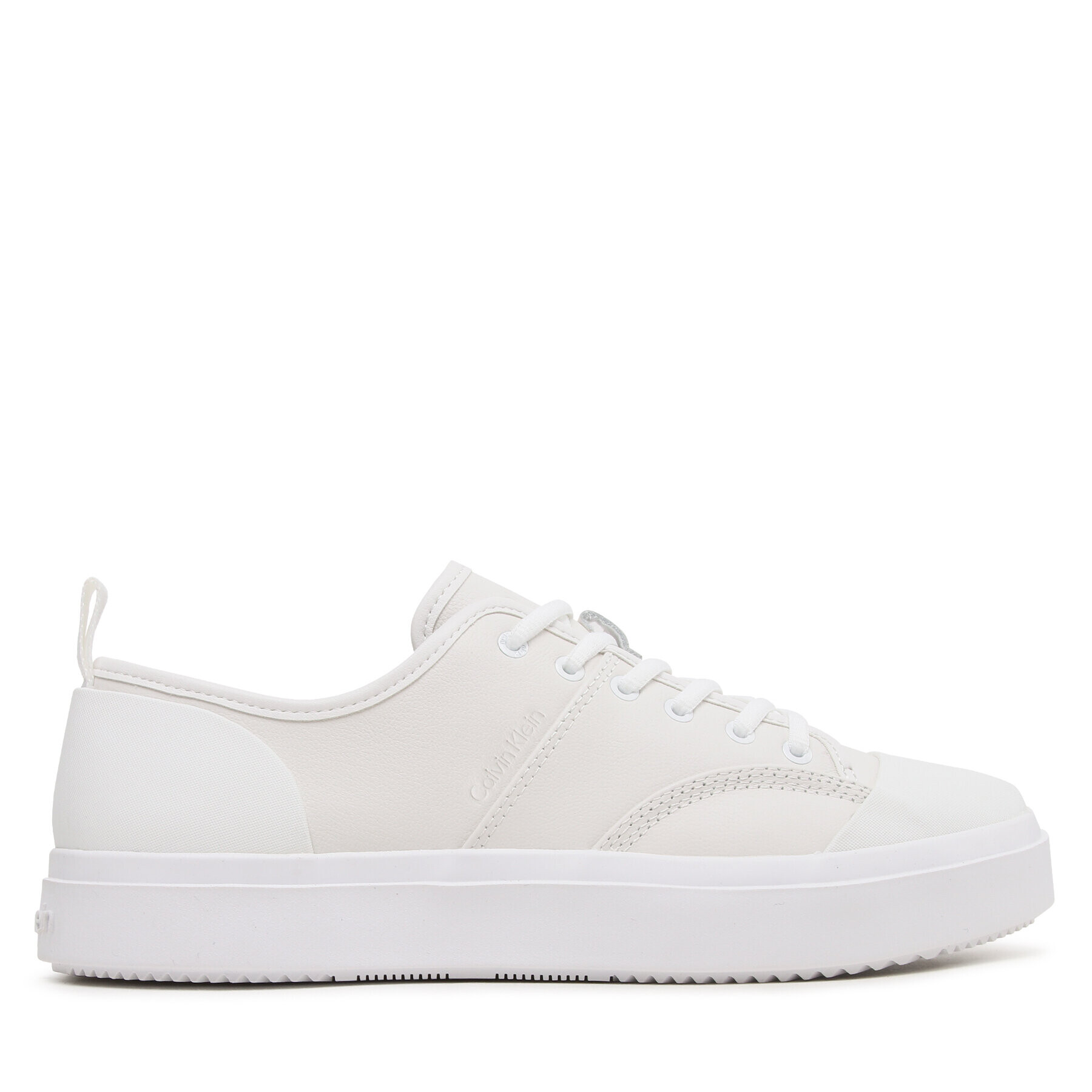 Calvin Klein Teniși Low Top Lace Up Lth HM0HM01045 Alb - Pled.ro