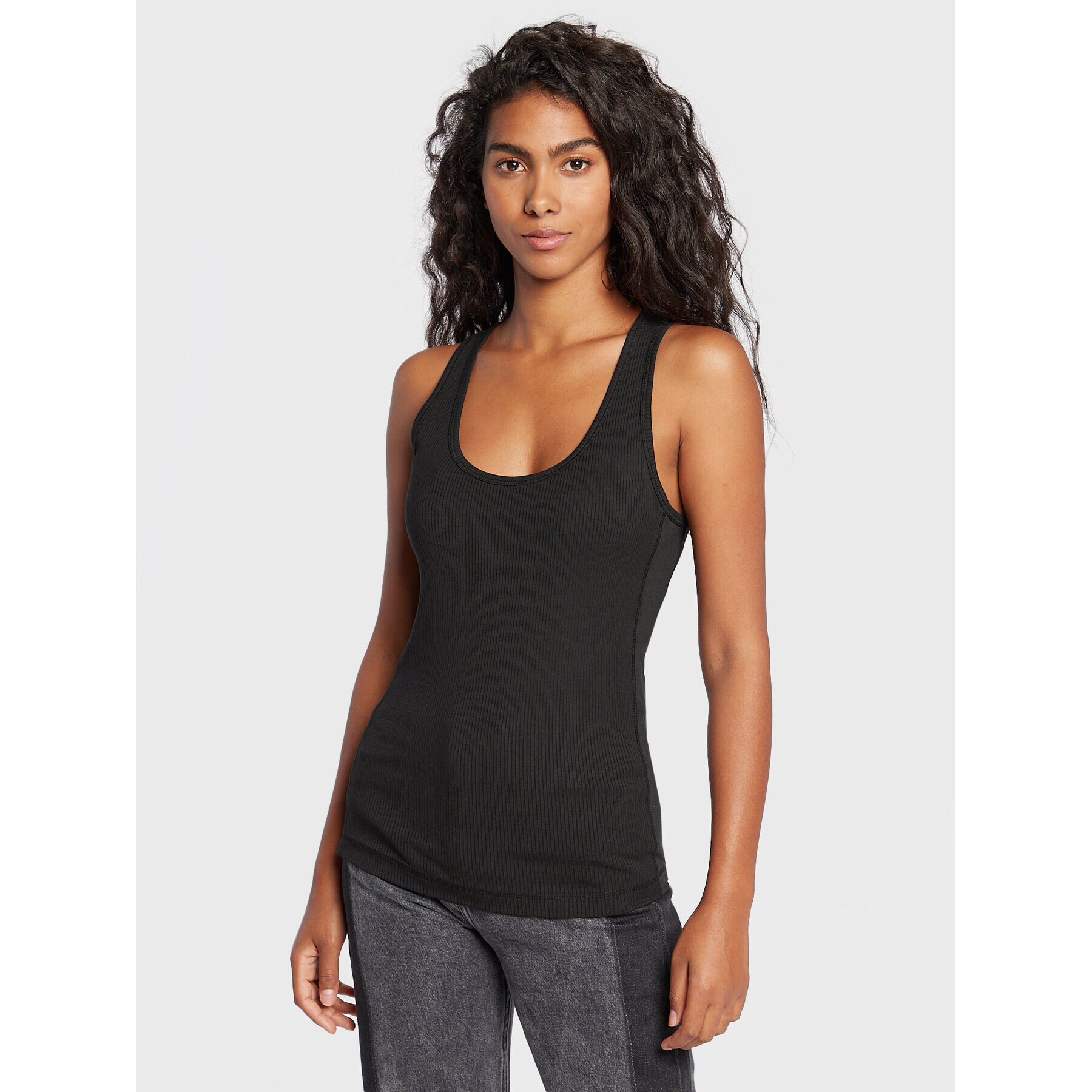 Calvin Klein Top Rib Racer K20K203670 Negru Slim Fit - Pled.ro