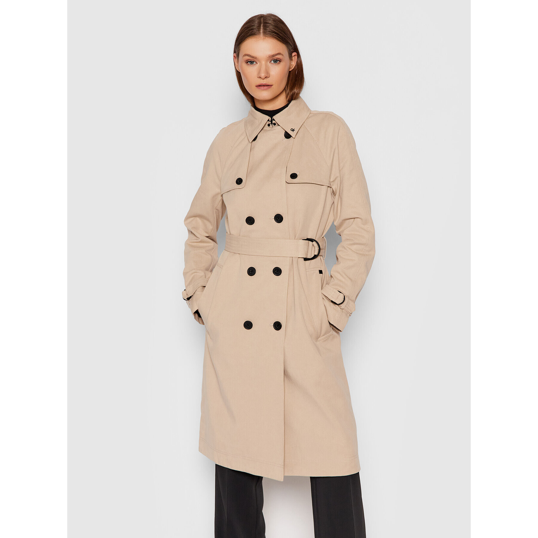 Calvin Klein Trench K20K203100 Bej Regular Fit - Pled.ro