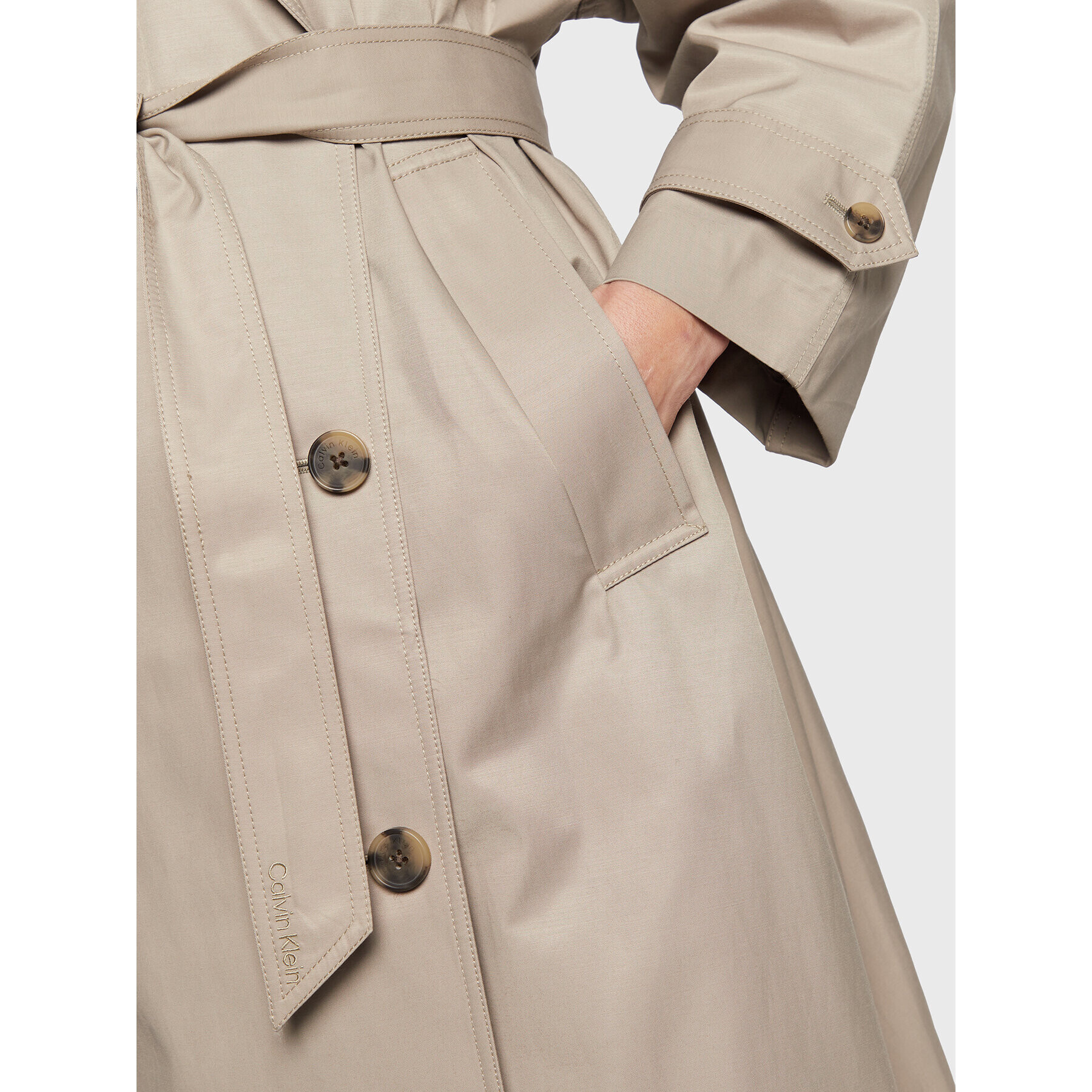 Calvin Klein Trench K20K204997 Verde Oversize - Pled.ro