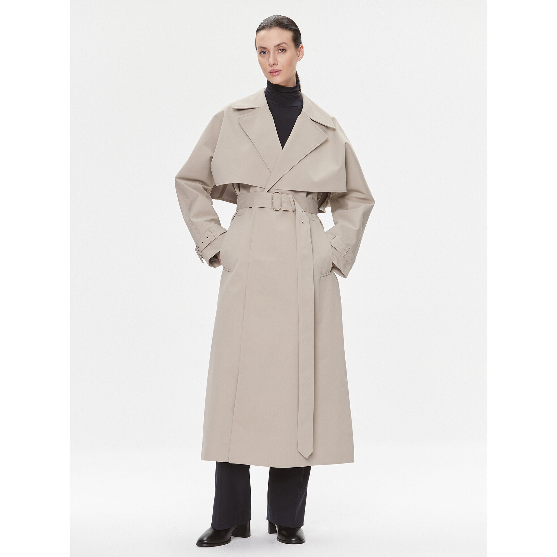 Calvin Klein Trench K20K205939 Bej Regular Fit - Pled.ro