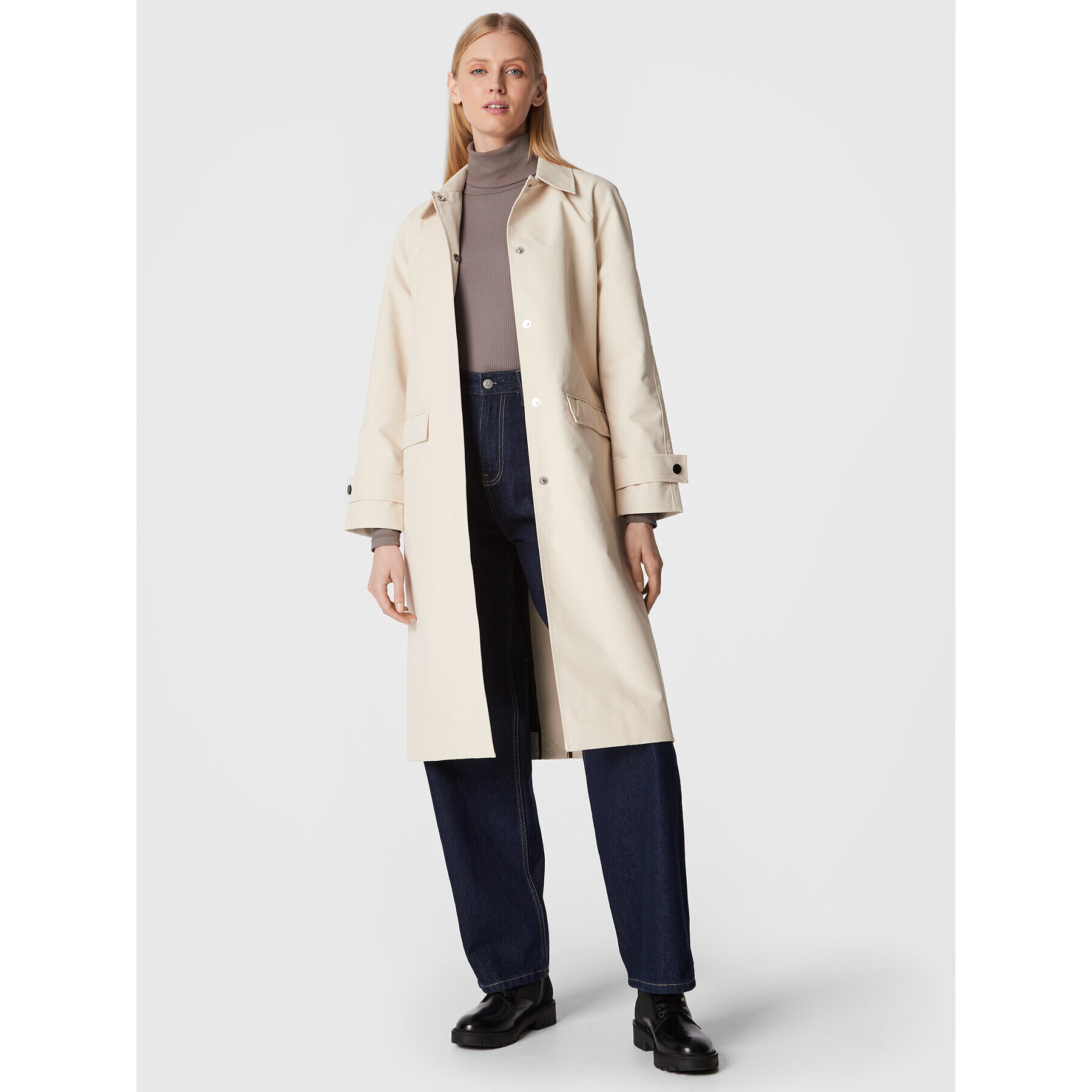 Calvin Klein Trench Technical K20K204162 Écru Regular Fit - Pled.ro