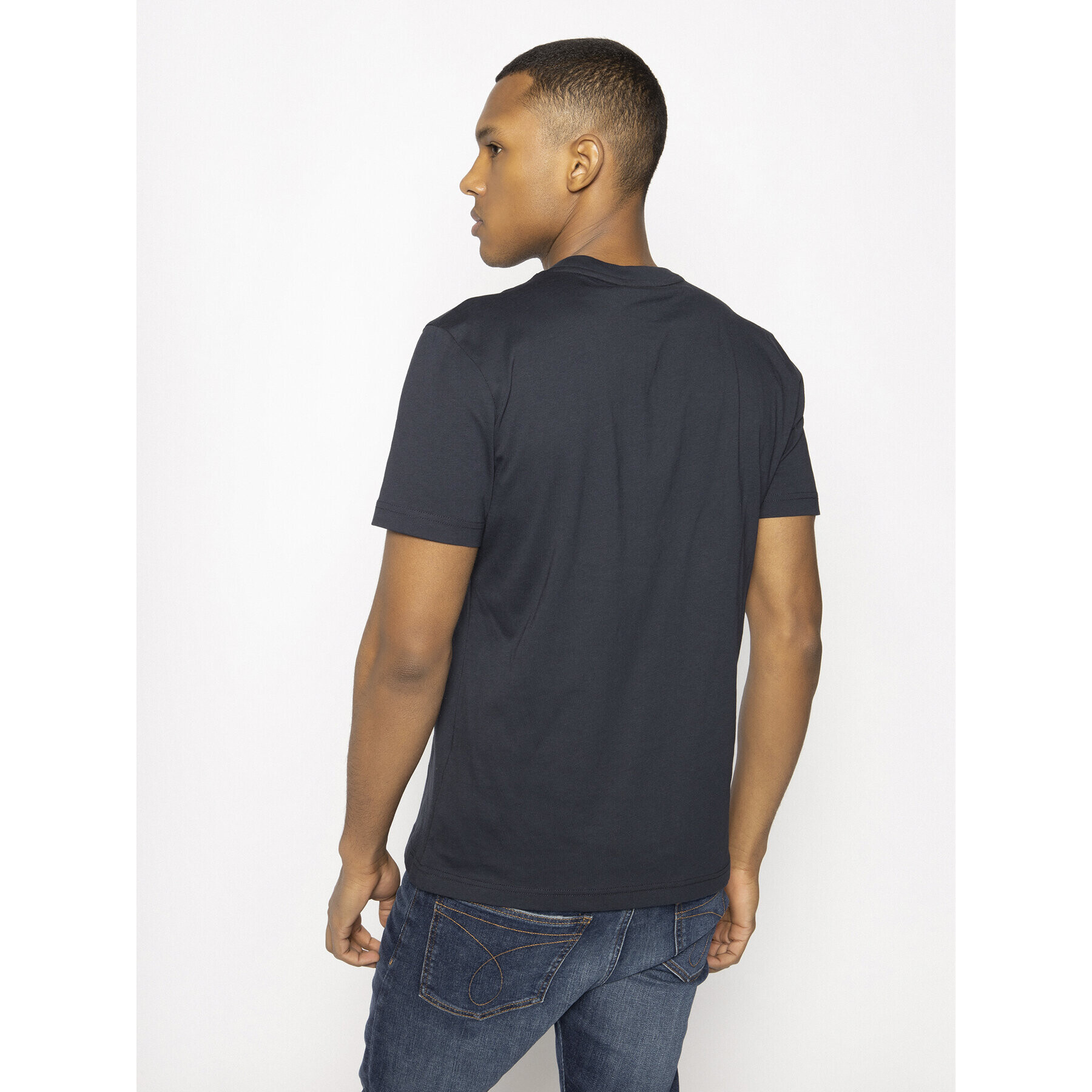 Calvin Klein Tricou Chest Logo K10K104062 Bleumarin Regular Fit - Pled.ro