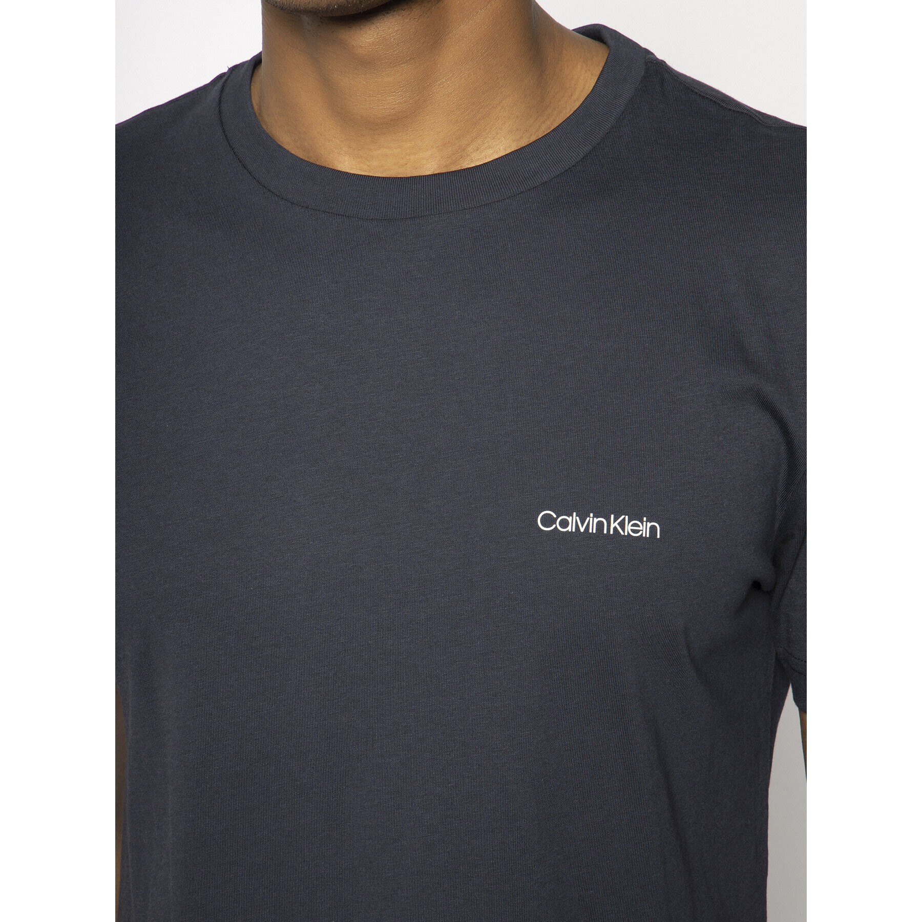 Calvin Klein Tricou Chest Logo K10K104062 Bleumarin Regular Fit - Pled.ro