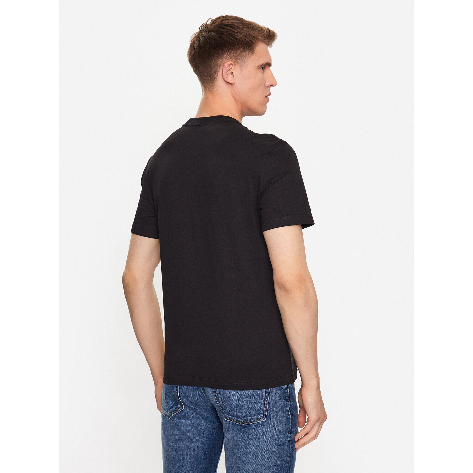 Calvin Klein Tricou Contrast Line Logo K10K111538 Negru Regular Fit - Pled.ro