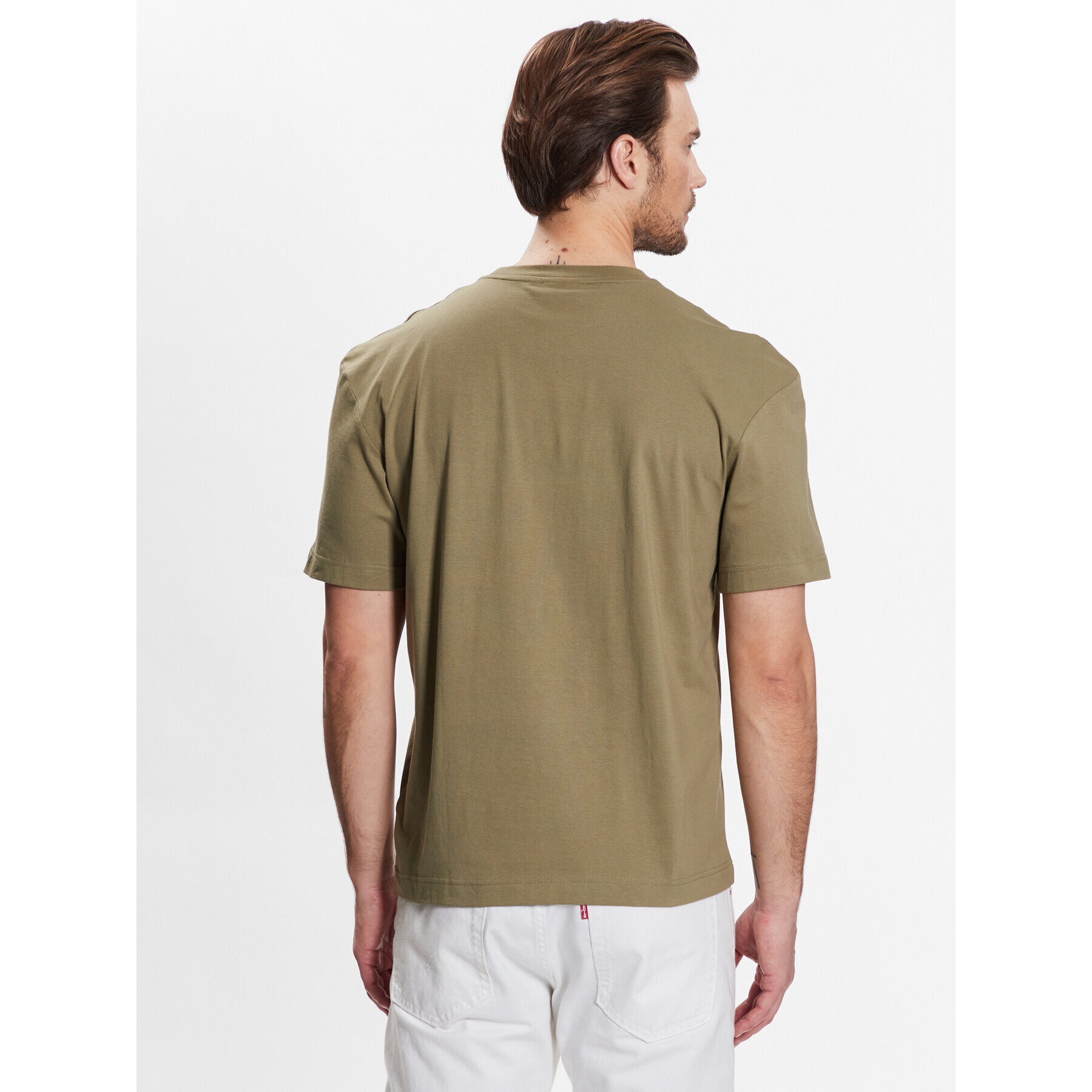 Calvin Klein Tricou Cotton K10K110669 Verde Relaxed Fit - Pled.ro