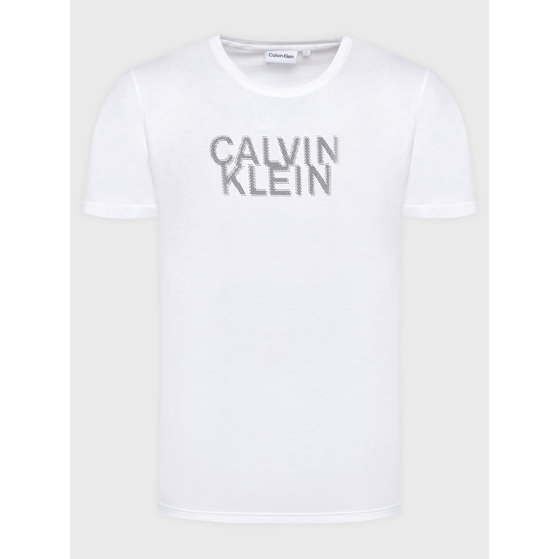 Calvin Klein Tricou Distorted K10K110113 Alb Regular Fit - Pled.ro