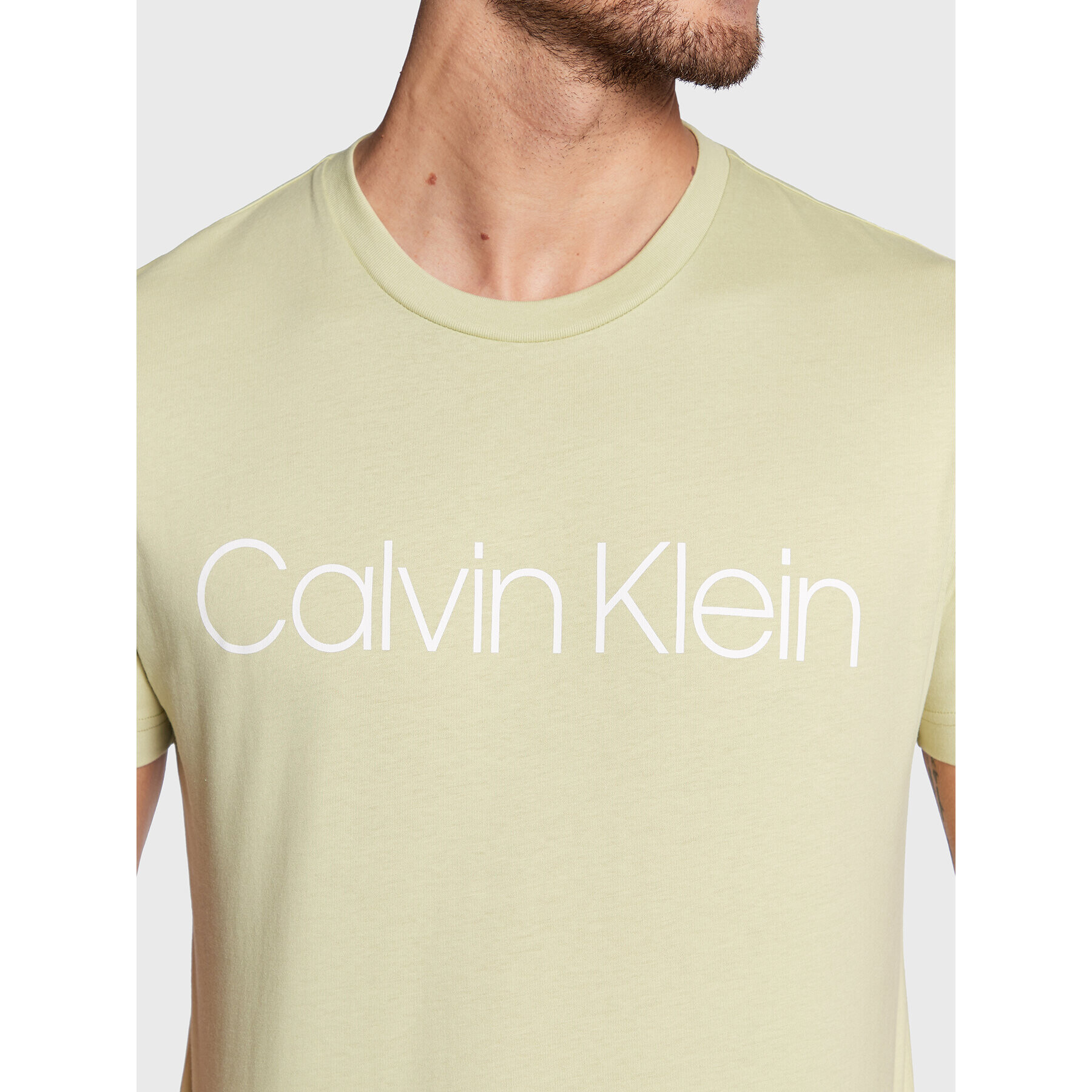 Calvin Klein Tricou Front Logo K10K103078 Verde Regular Fit - Pled.ro