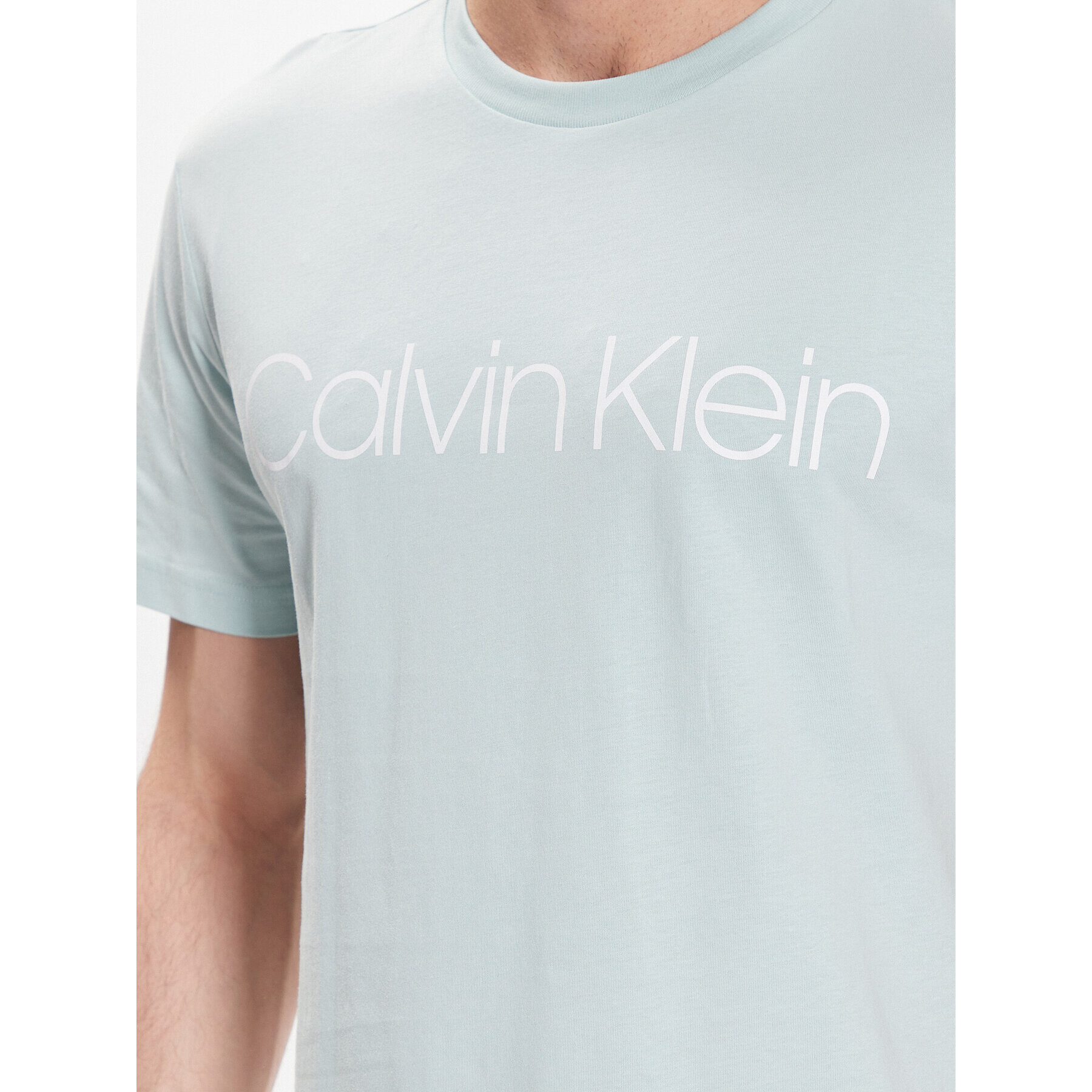 Calvin Klein Tricou Front Logo K10K103078 Verde Regular Fit - Pled.ro