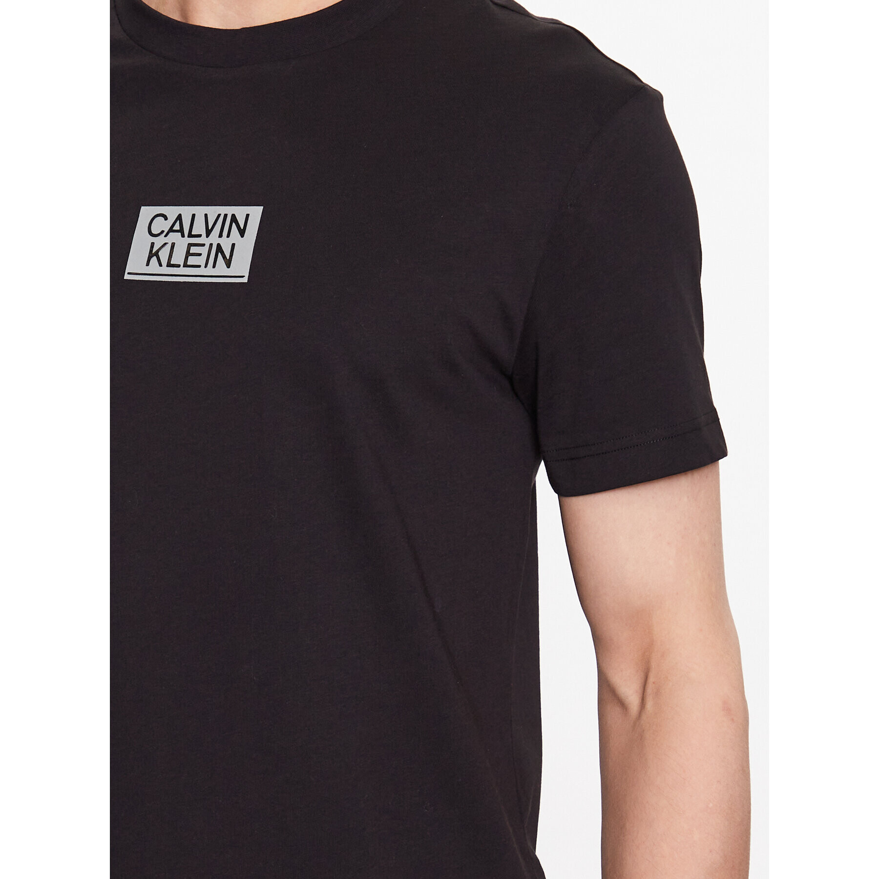 Calvin Klein Tricou Gloss Stencil K10K111528 Negru Regular Fit - Pled.ro