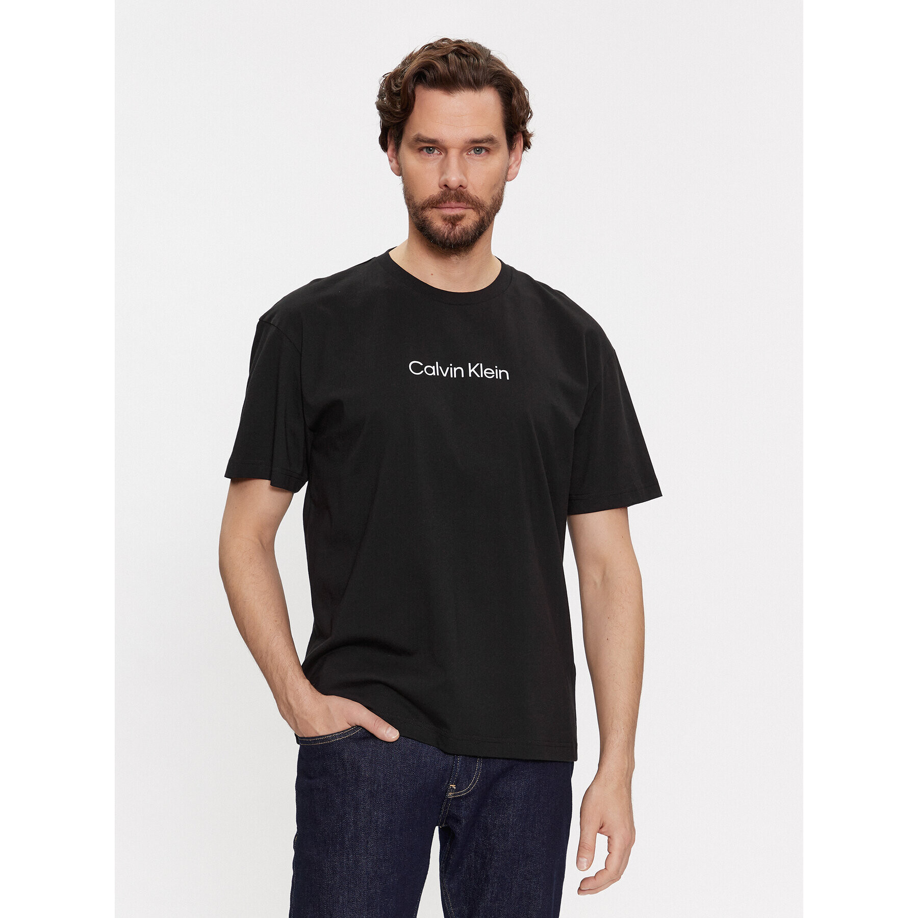 Calvin Klein Tricou Hero K10K111346 Negru Regular Fit - Pled.ro