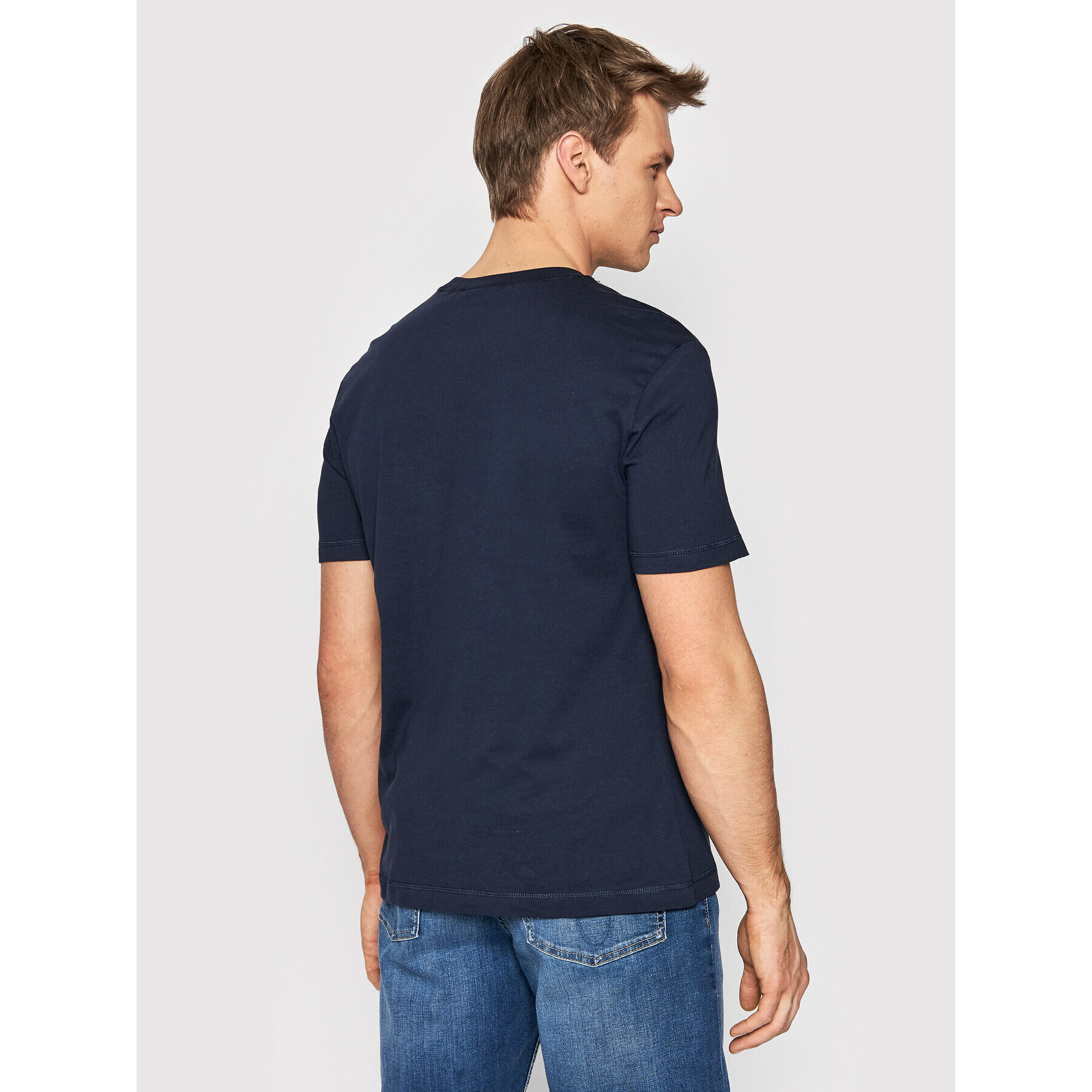 Calvin Klein Tricou Highshine Box Logo K10K108836 Bleumarin Regular Fit - Pled.ro