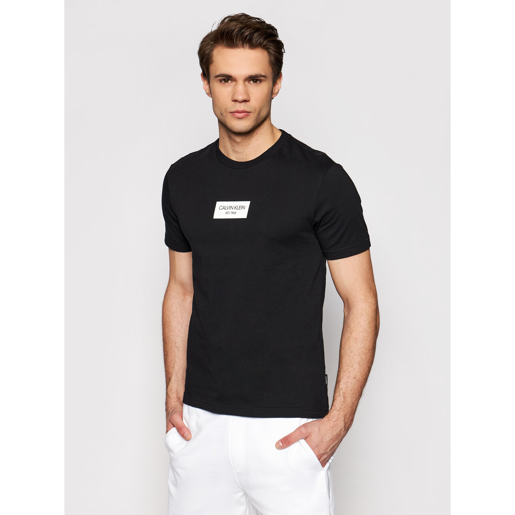 Calvin Klein Tricou K10K106484 Negru Regular Fit - Pled.ro