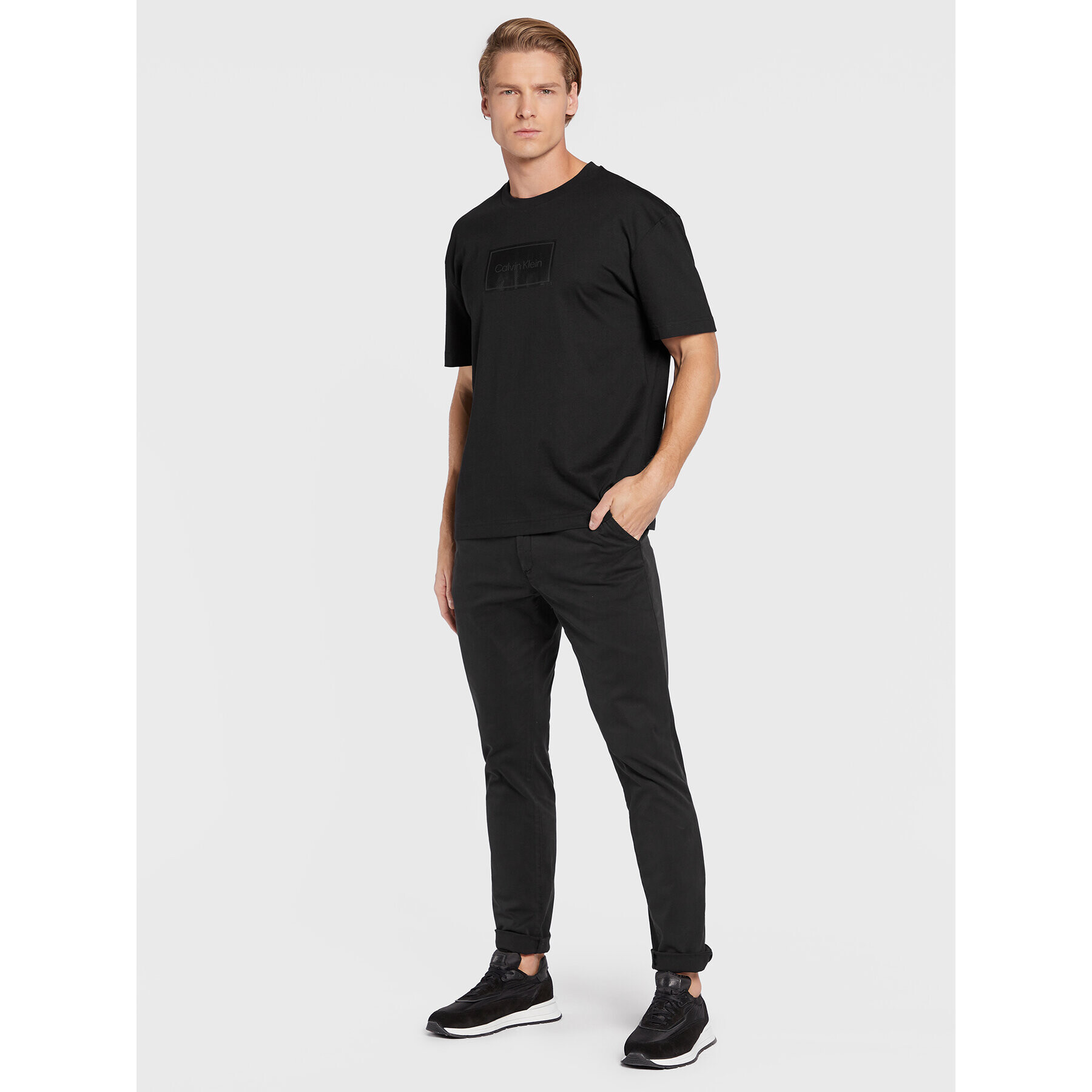 Calvin Klein Tricou K10K110115 Negru Regular Fit - Pled.ro