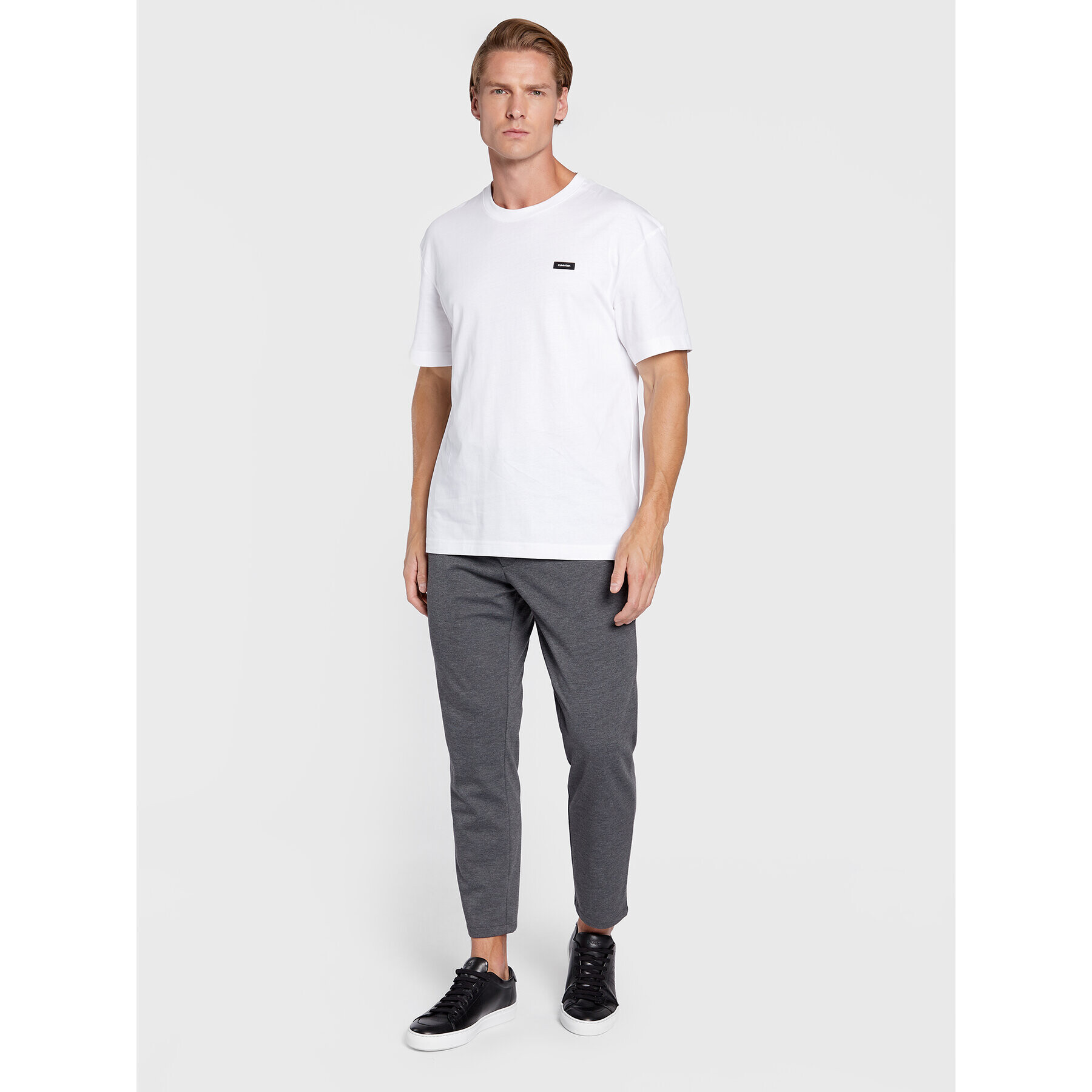 Calvin Klein Tricou K10K110669 Alb Regular Fit - Pled.ro